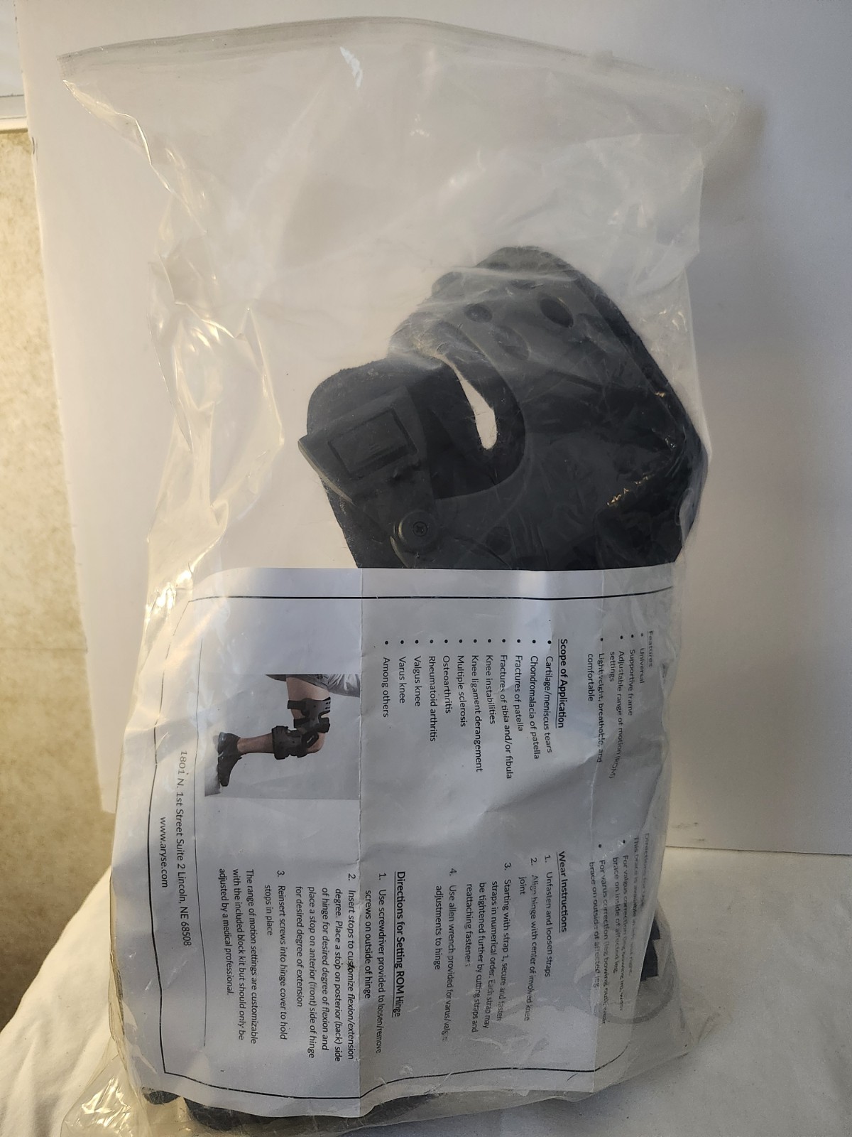 Aryse AY-43 OA Adjustable Knee Brace NEW – Universal Left & Right Health Rehab