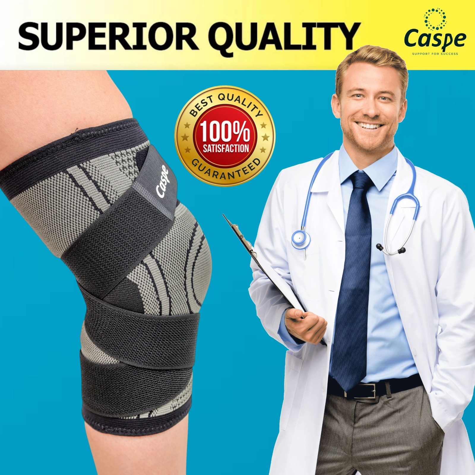 2Pcs Knee Sleeve Compression Brace Support For Sport Joint Pain Arthritis Relief