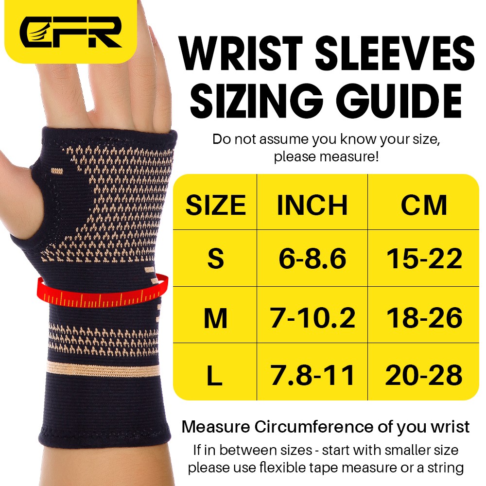 Copper Wrist Brace Support Compression Sleeve Arthritis Carpal Tunnel Injury US