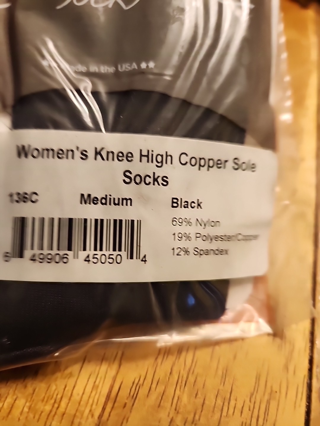 Ames Walker Graduated Compression Womens Socks 20-30 mmHg Medium Black Knee Hi