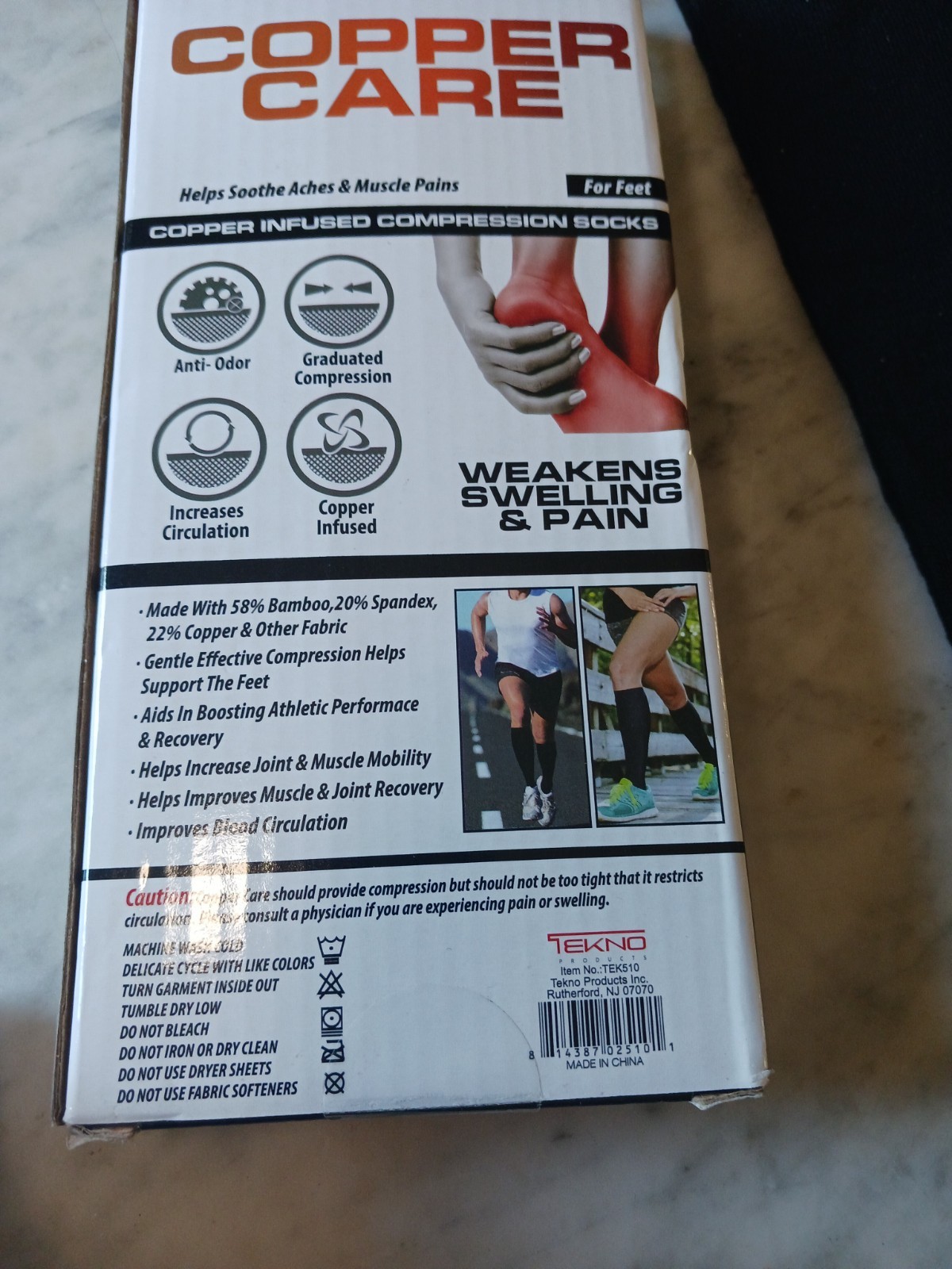 Copper Care Unisex Adult COMPRESSION SOCKS Soothes Aches & Pains Men Women