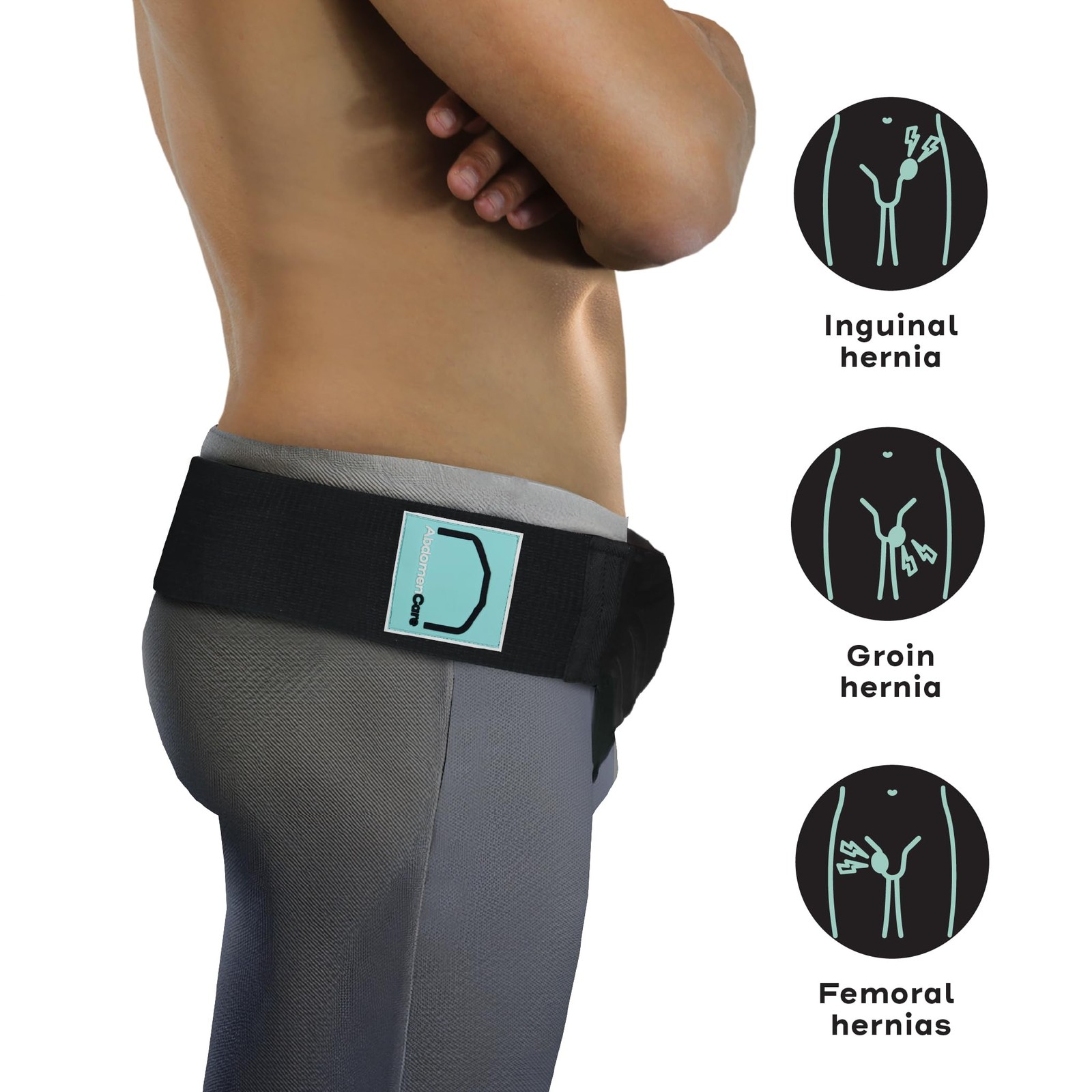 Inguinal Hernia Support Belt for Men & Women with 2 Compression Pads – Hernia…