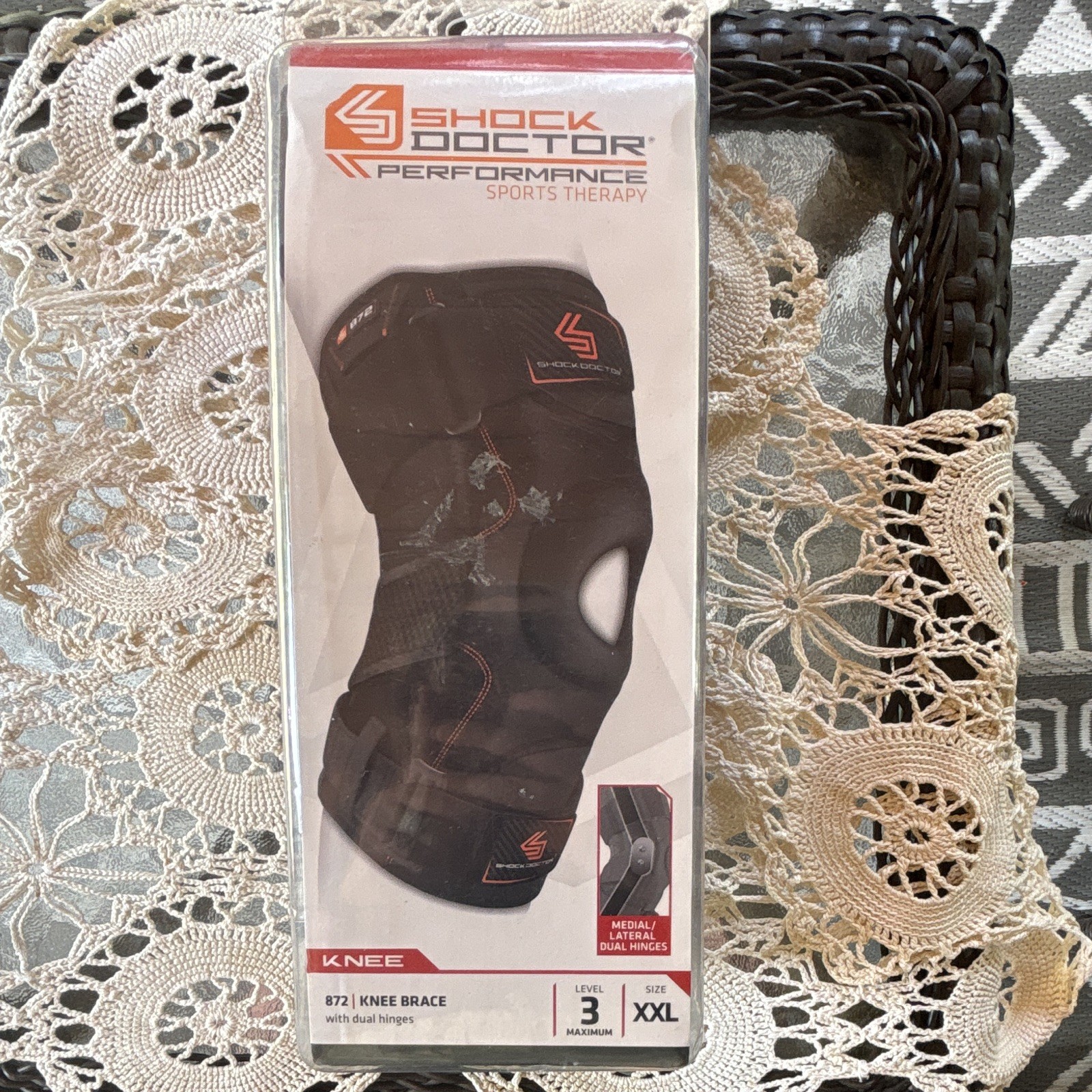 Shock Doctor Knee Brace Level 3 XXL Black Dual Hinges New Sealed In Box