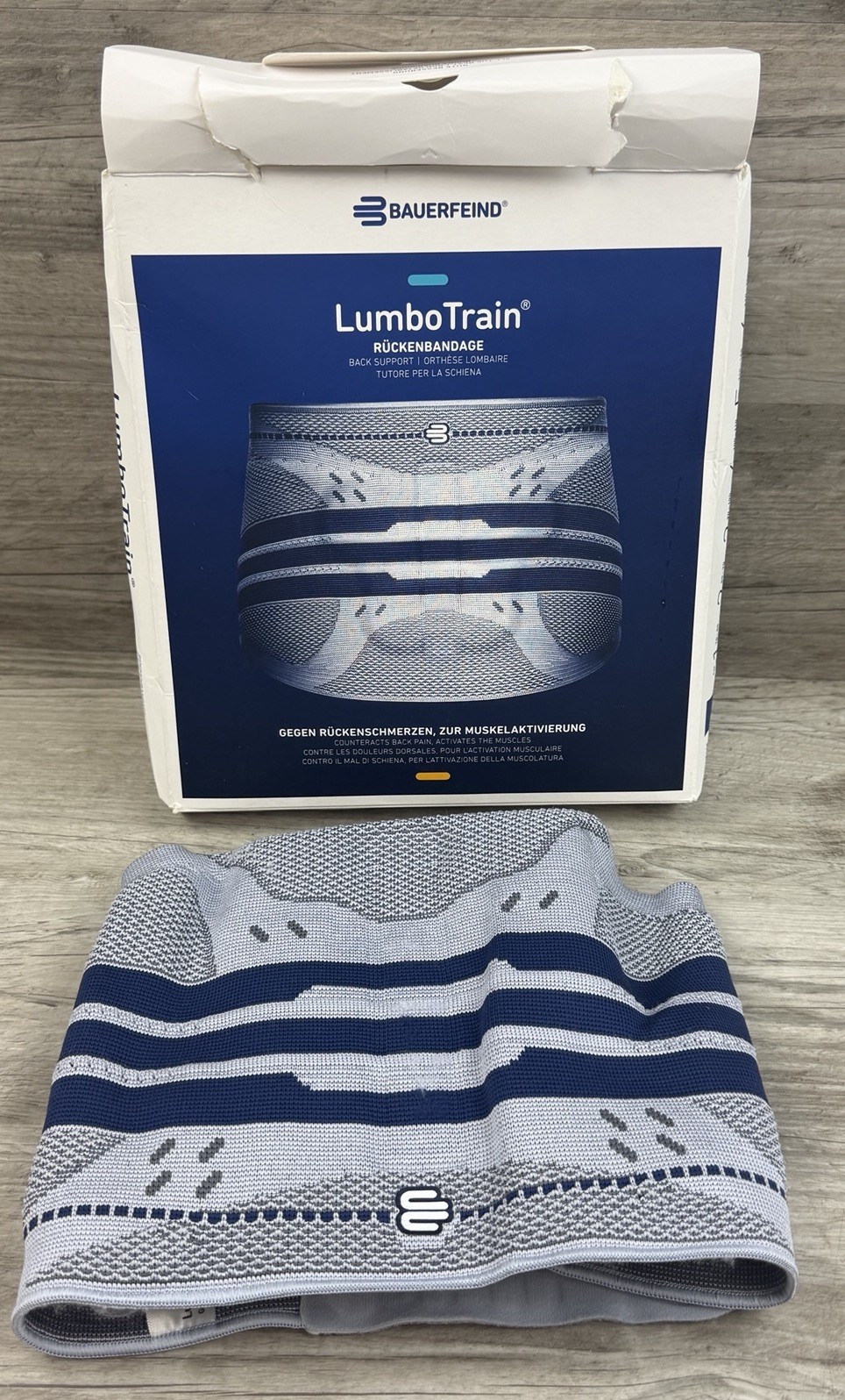 Bauerfeind LumboTrain Straight Back Support Brace Lumbar Belt Size 1 Titan 11084