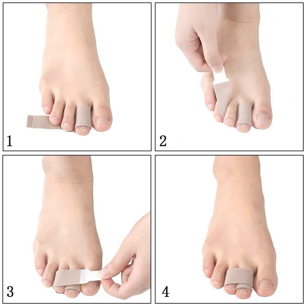 Broken Toe Wraps Hammer Toe Separator Splints Cushioned Bandages 4 pk Natra Cure
