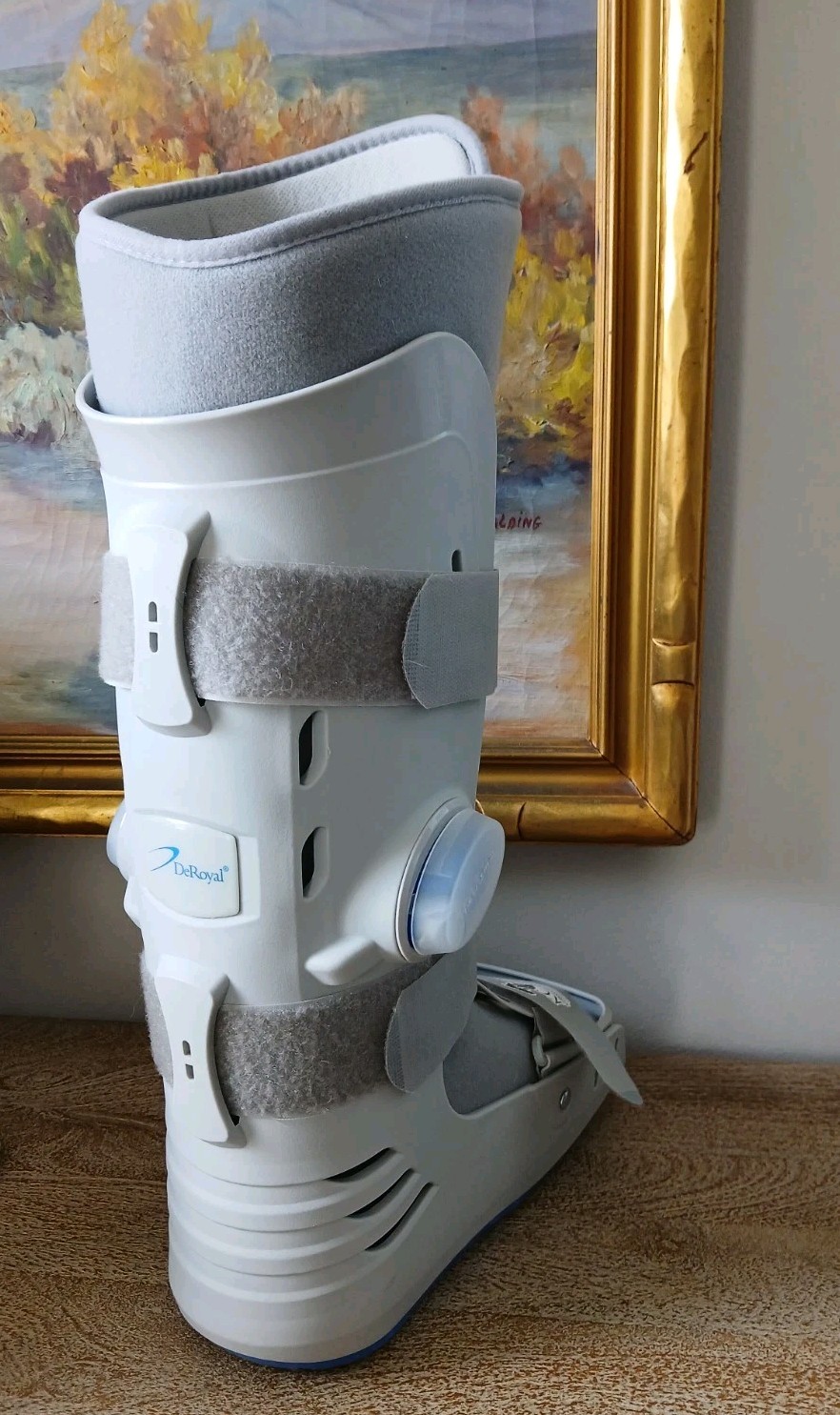DeRoyal Adjustable Orthopedic Walking Boot Air Cast Large Gray Immobilization