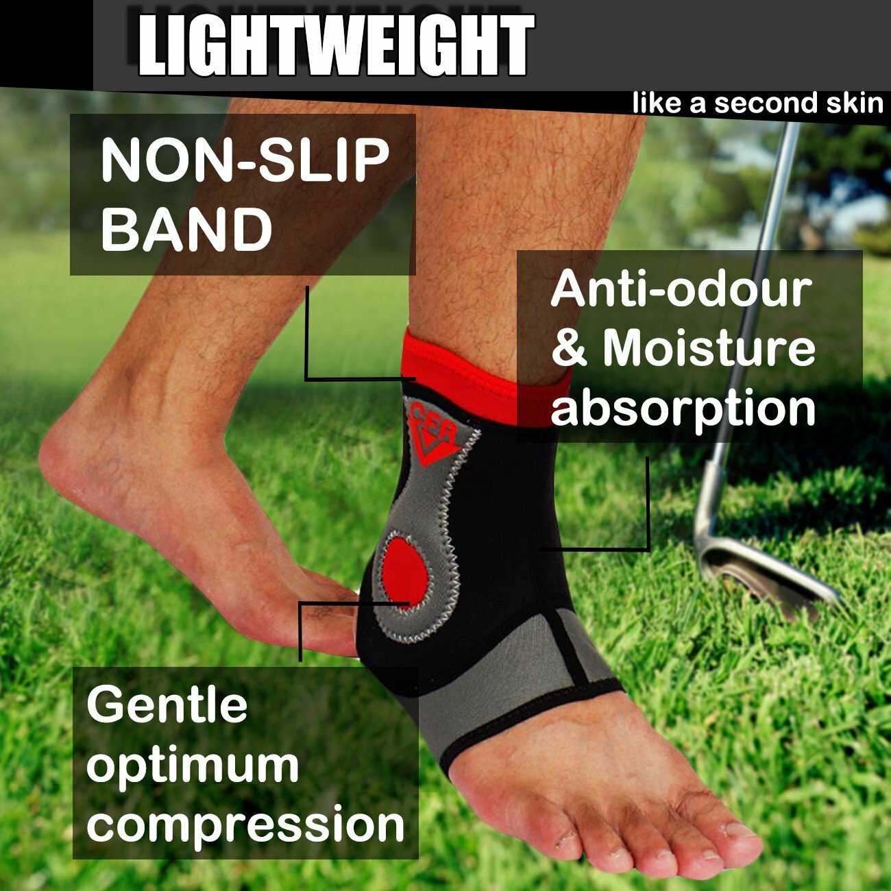 Ankle Support Brace Compression Sleeve Foot Pain Relief MMA Jogging Neoprene DSM