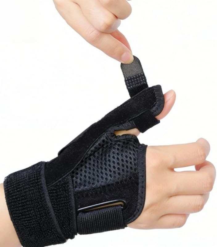 Left/Right Hand Universal Thumb Wrist Support Brace – Adjustable Straps Back