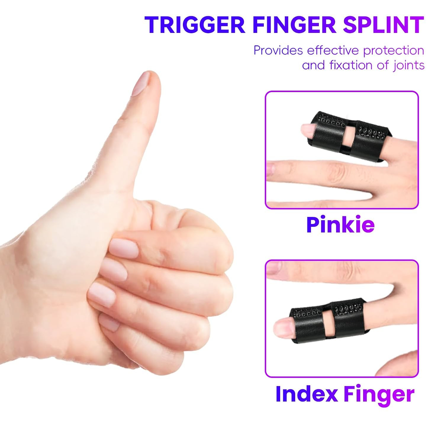 2 PCS Small Finger Splint, Adjustable Trigger Finger Splint, Straightener for Br
