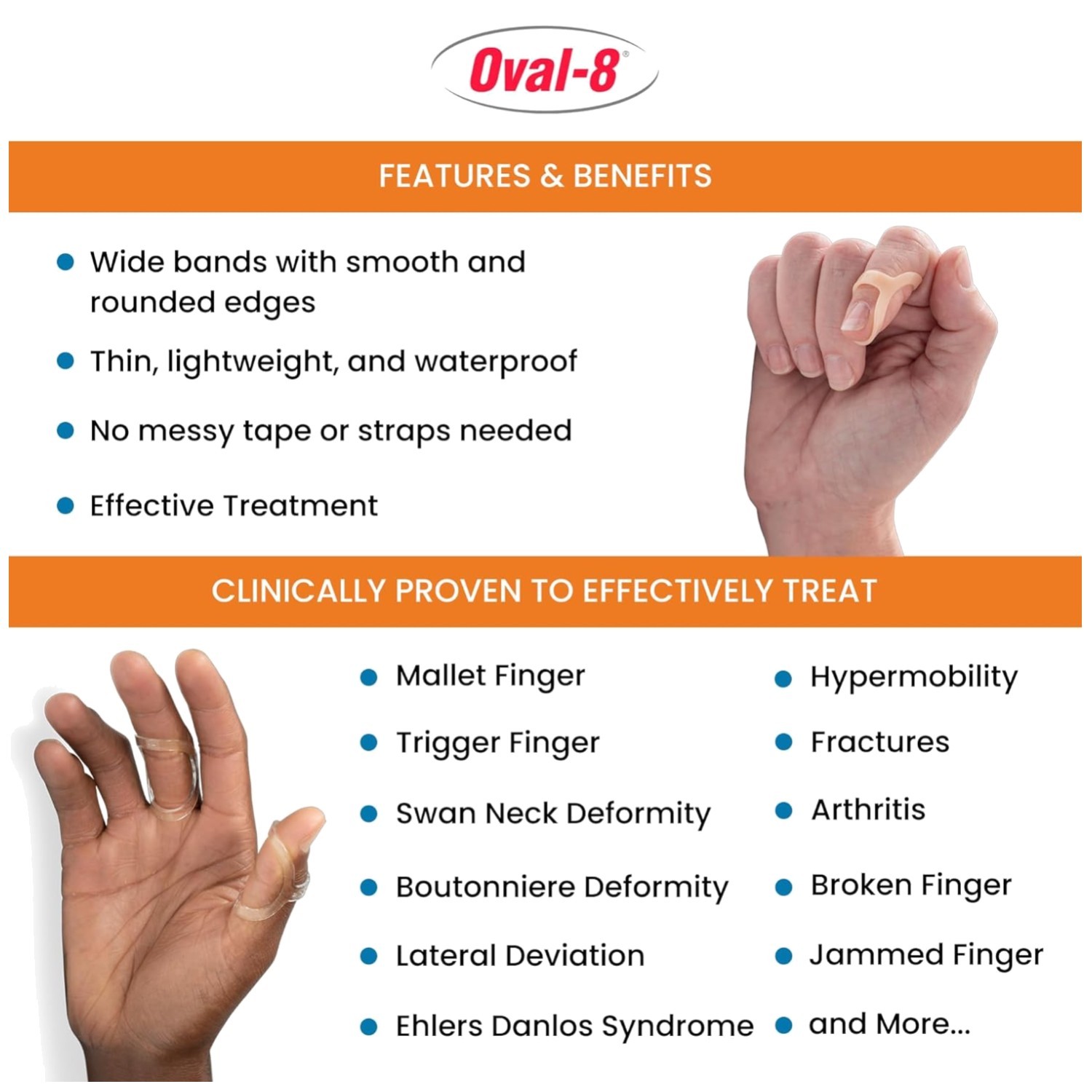 Oval-8 Finger Splint for Arthritis & Trigger Thumb, Size 5