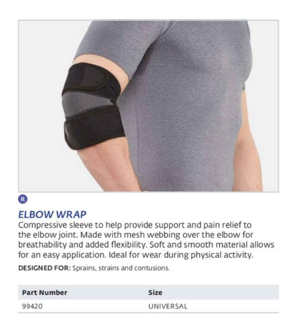 DJO Bell-Horn Universal Elbow Wrap in Black