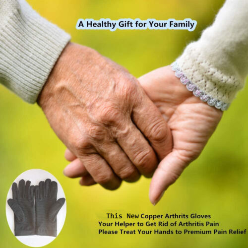 Copper Compression Anti Arthritis Full Finger Gloves Hand Joint Pain Relief M-XL