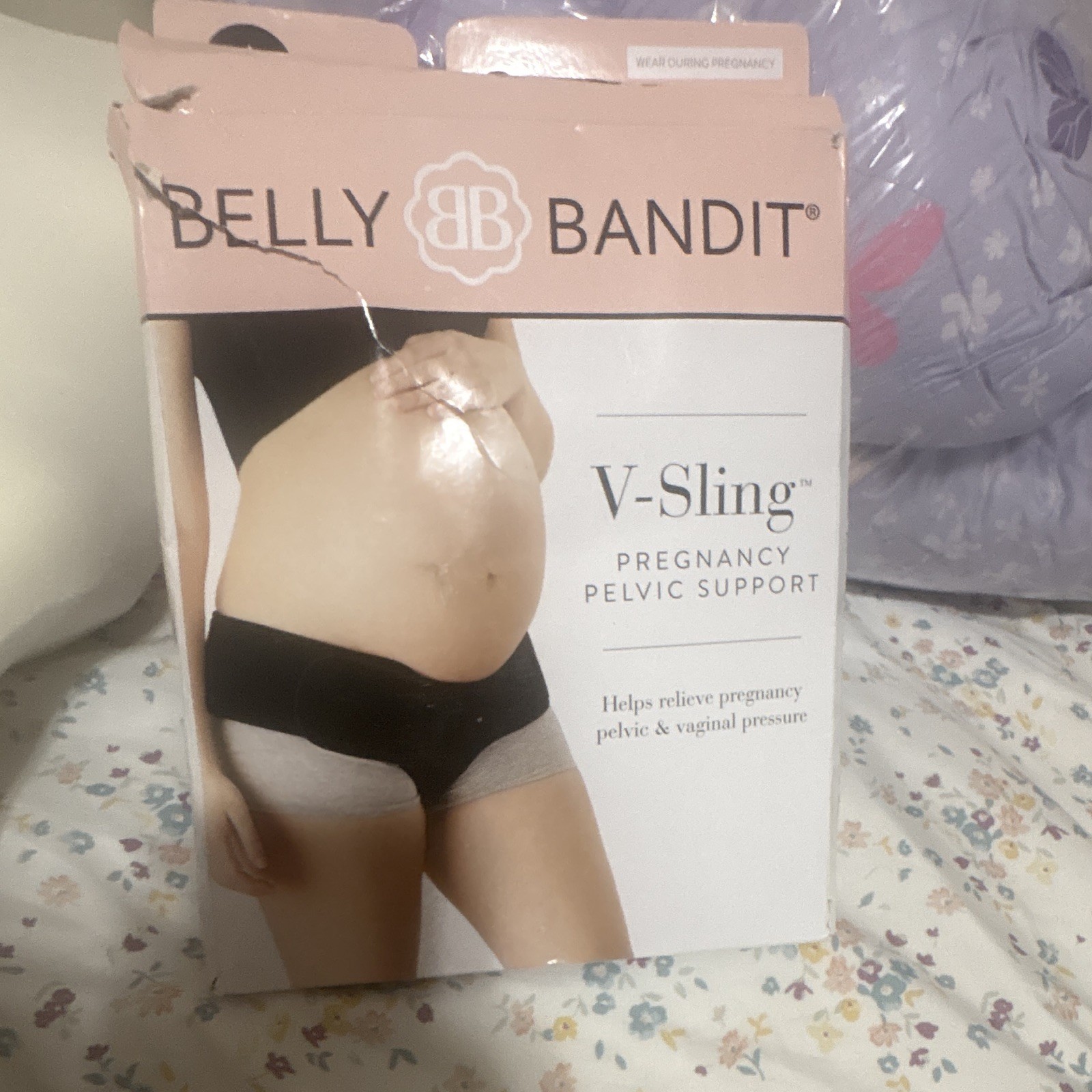 Belly Bandit V-Sling Pelvic Support Belly Band for Women, One Size, Black/Gray