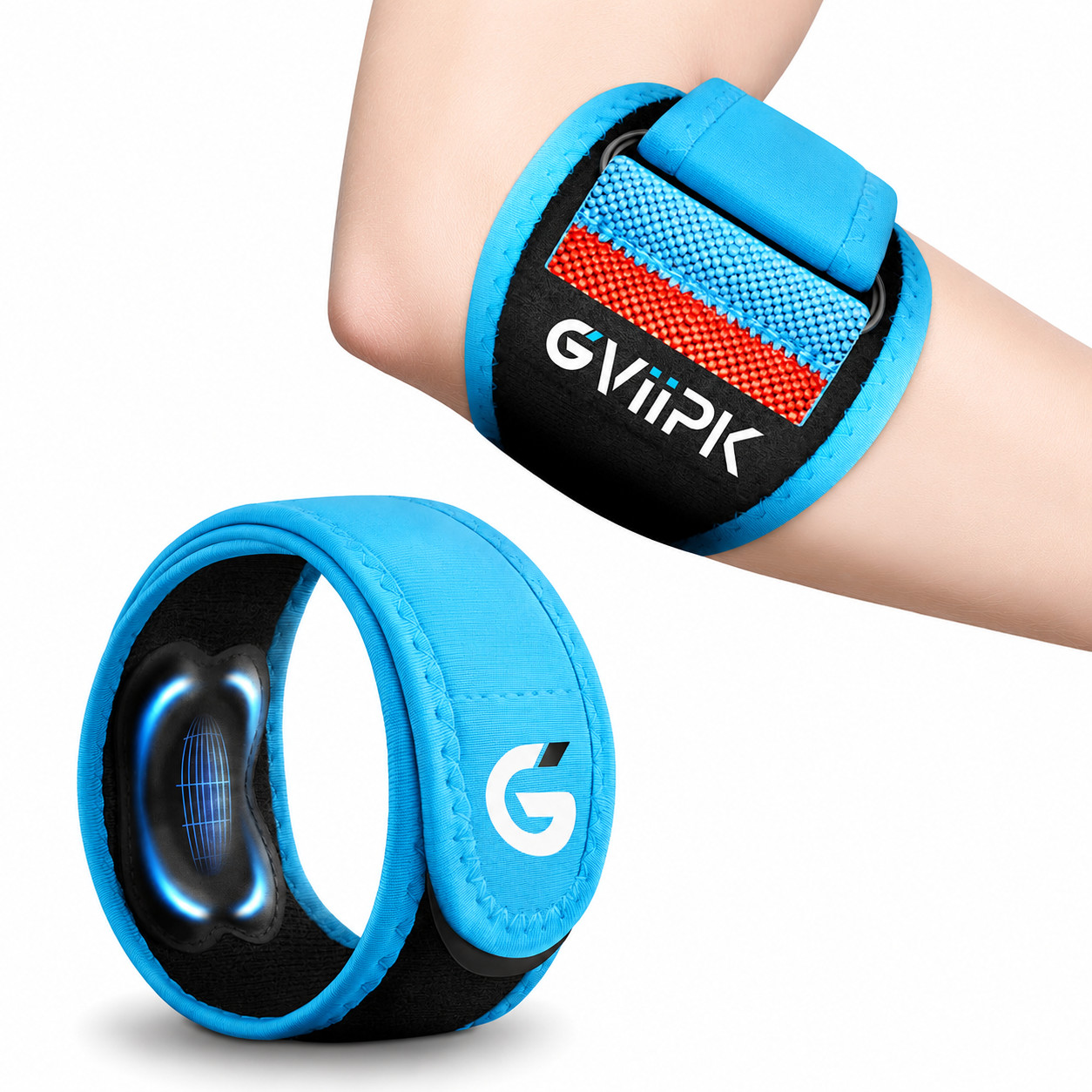 Elbow Brace for Tendonitis Tennis Elbow Breathable Compression Strap Blue