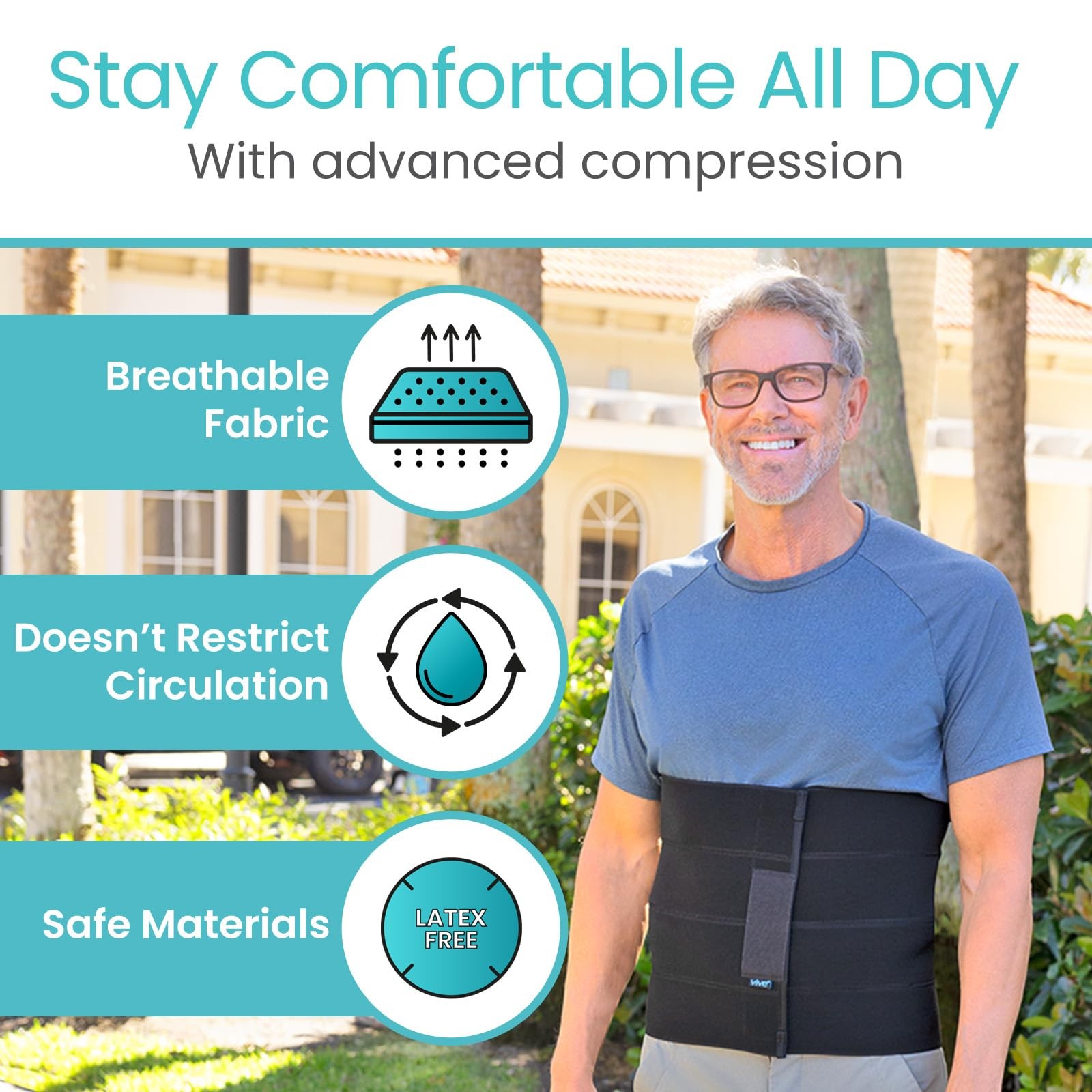 Vive Abdominal Binder–Post Surgery & Postpartum Recovery Hernia (82”