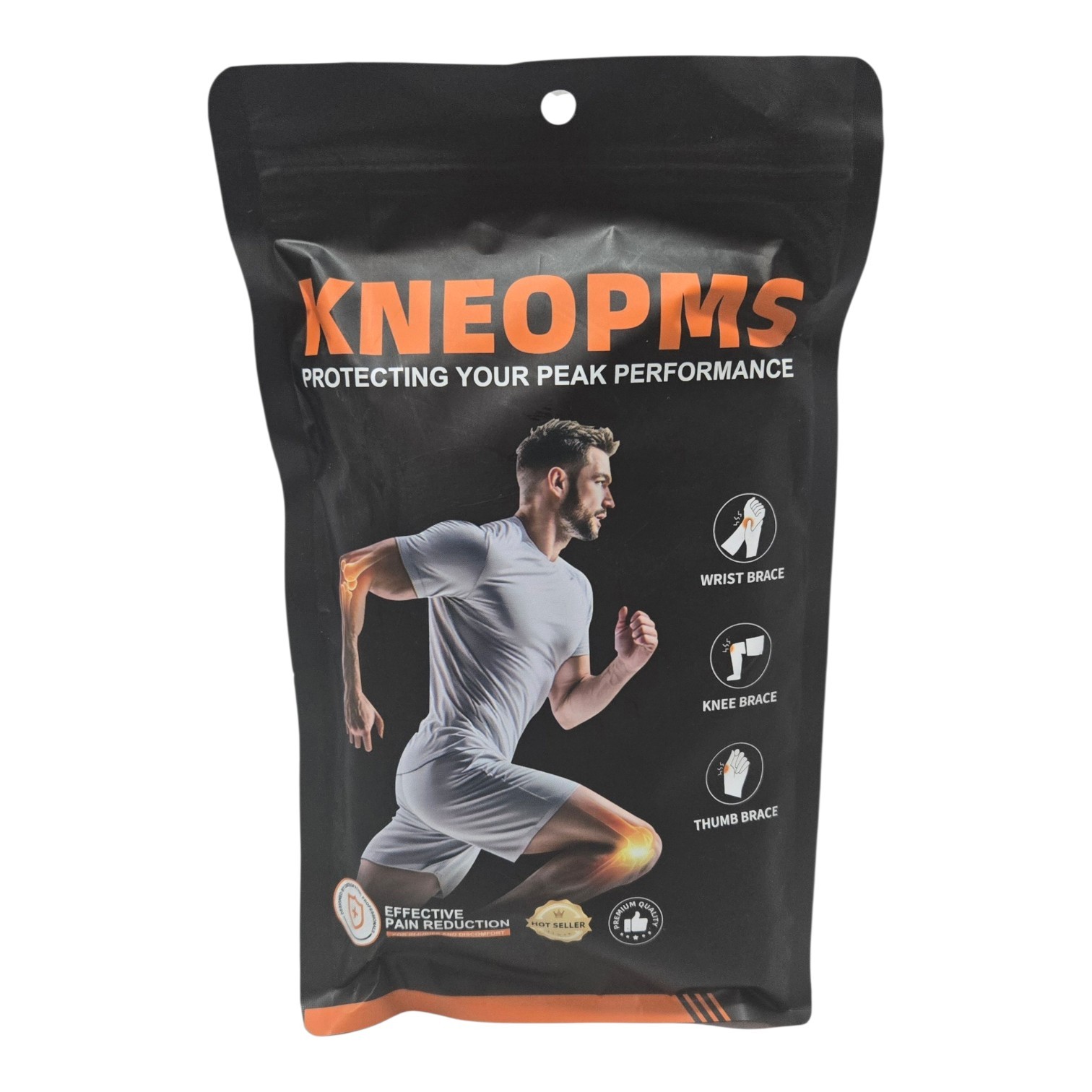 KNEOPMS Wrist Support Brace – Carpal Tunnel Black L/XL Left / Open Box