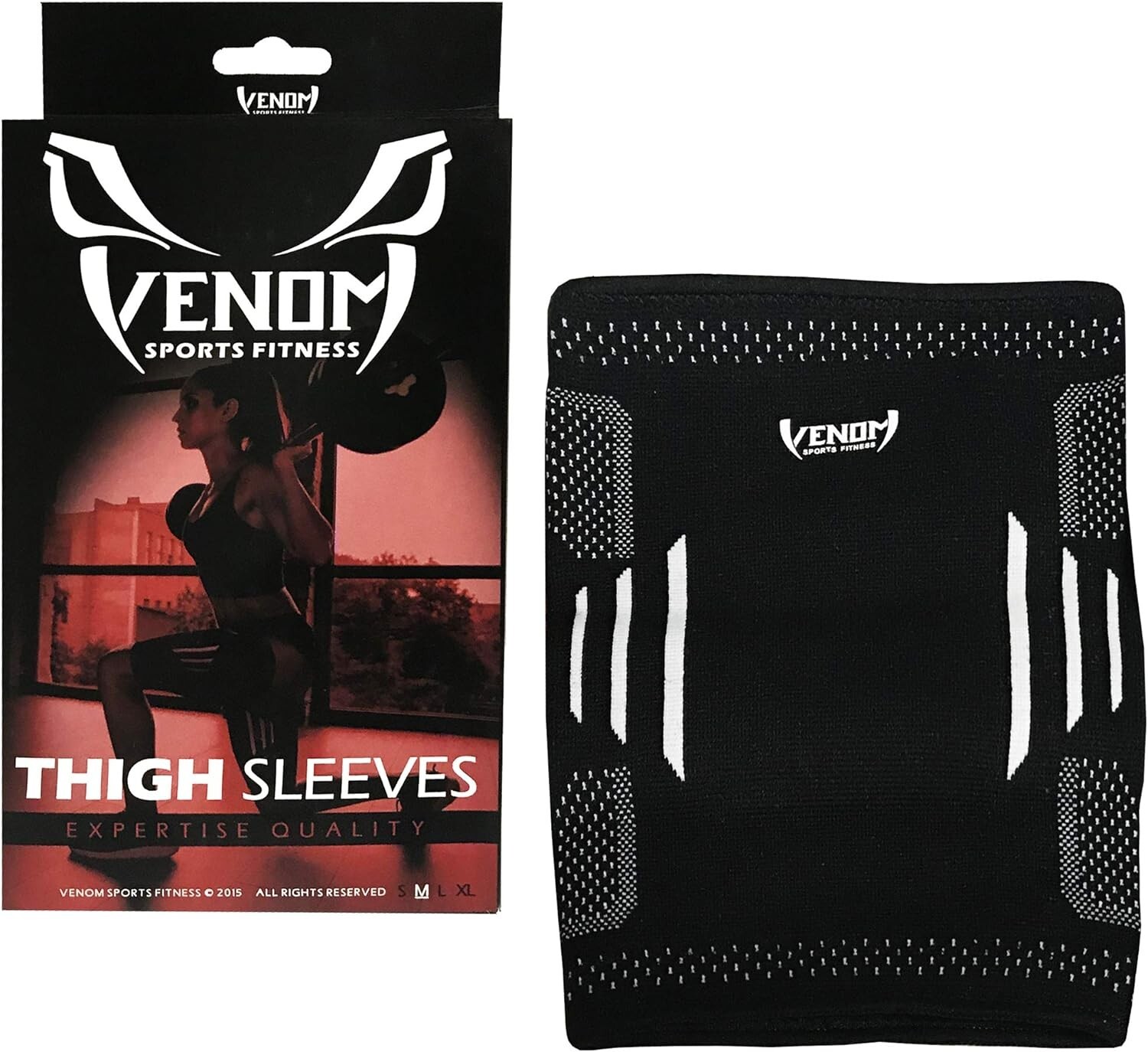 Venom Sports Fitness Thigh Compression Sleeves for Men and Women (Pair)