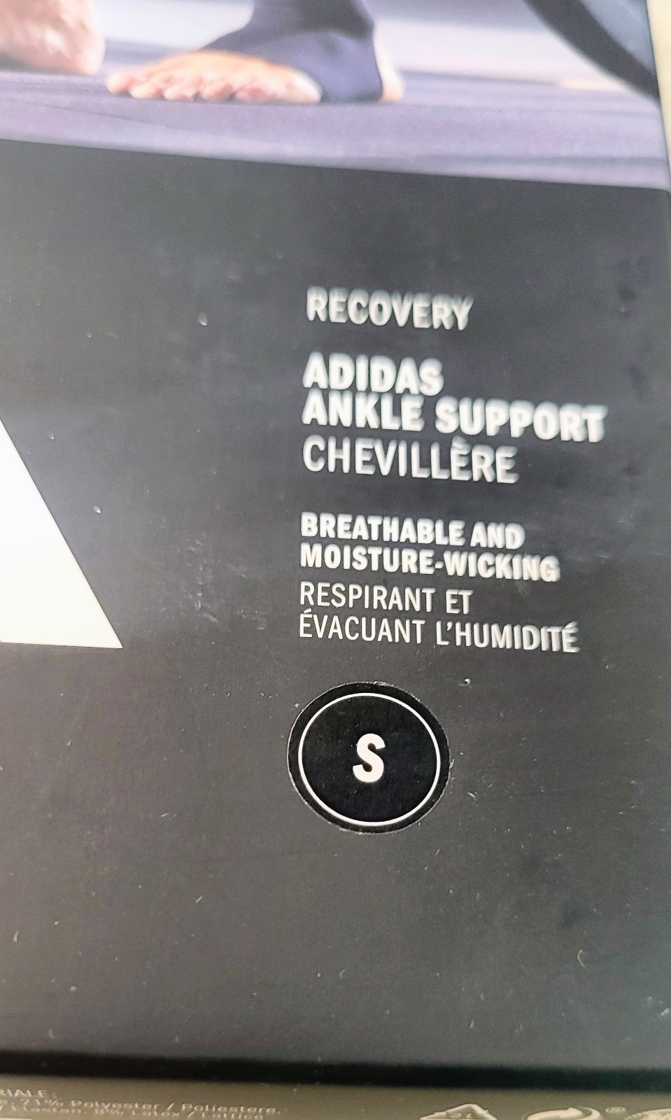 ADIDAS Unisex Ankle Support Compression Sleeve Gym Lifting Black SIZE S