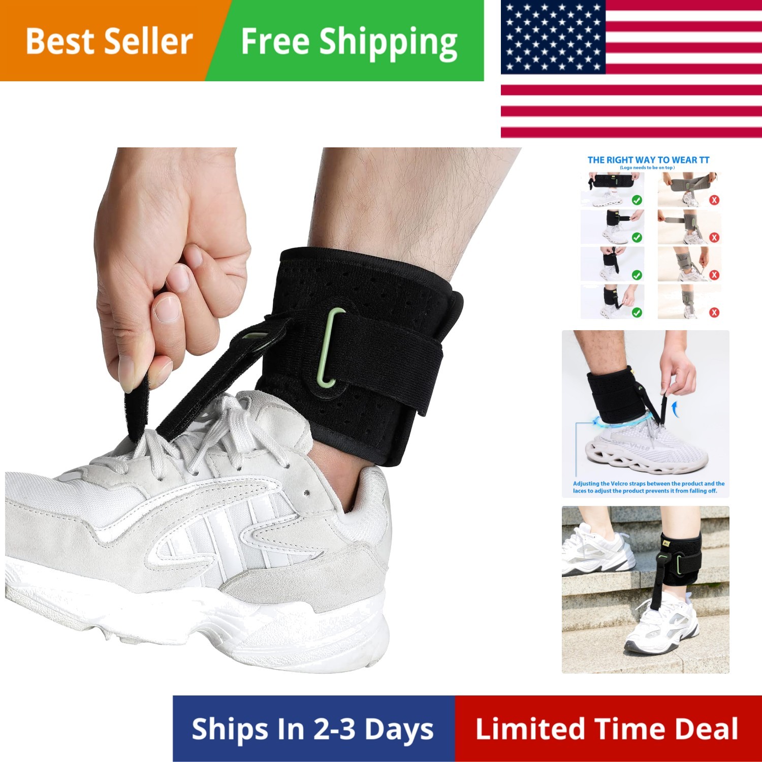 Adjustable Drop Foot Brace Foot Up AFO Brace Unisex Fits for Right/Left Foot …
