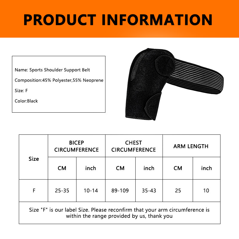 Ajustable Shoulder Brace Support Belt Band Dislocation Neoprene Pain Relief Men