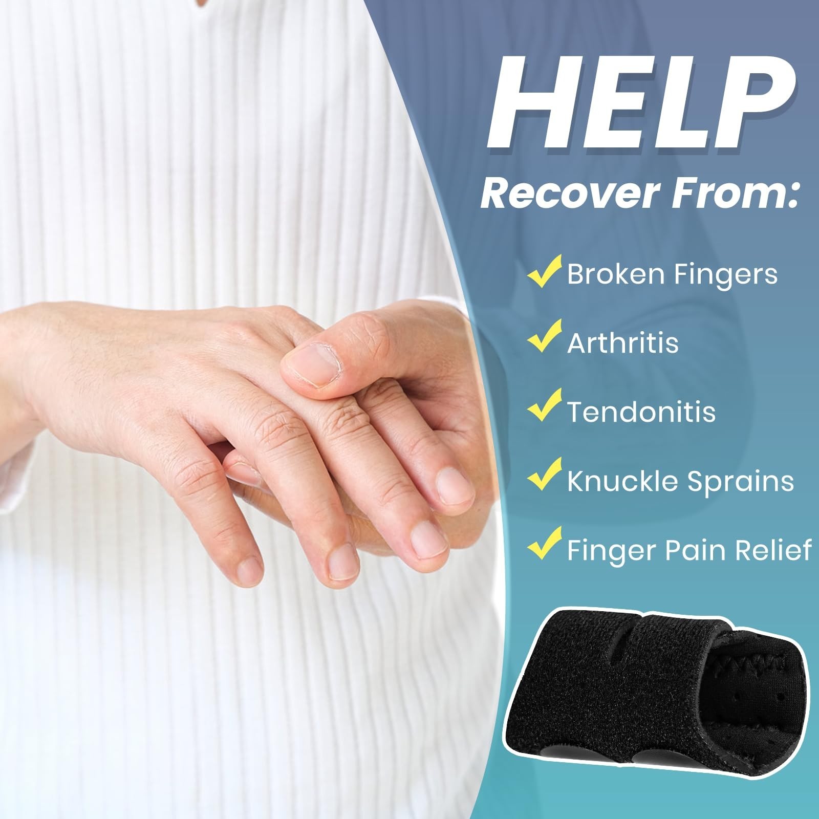 2 Pcs Trigger Finger Splint with 2 Metal Bars for double fingers, Finger Brac…