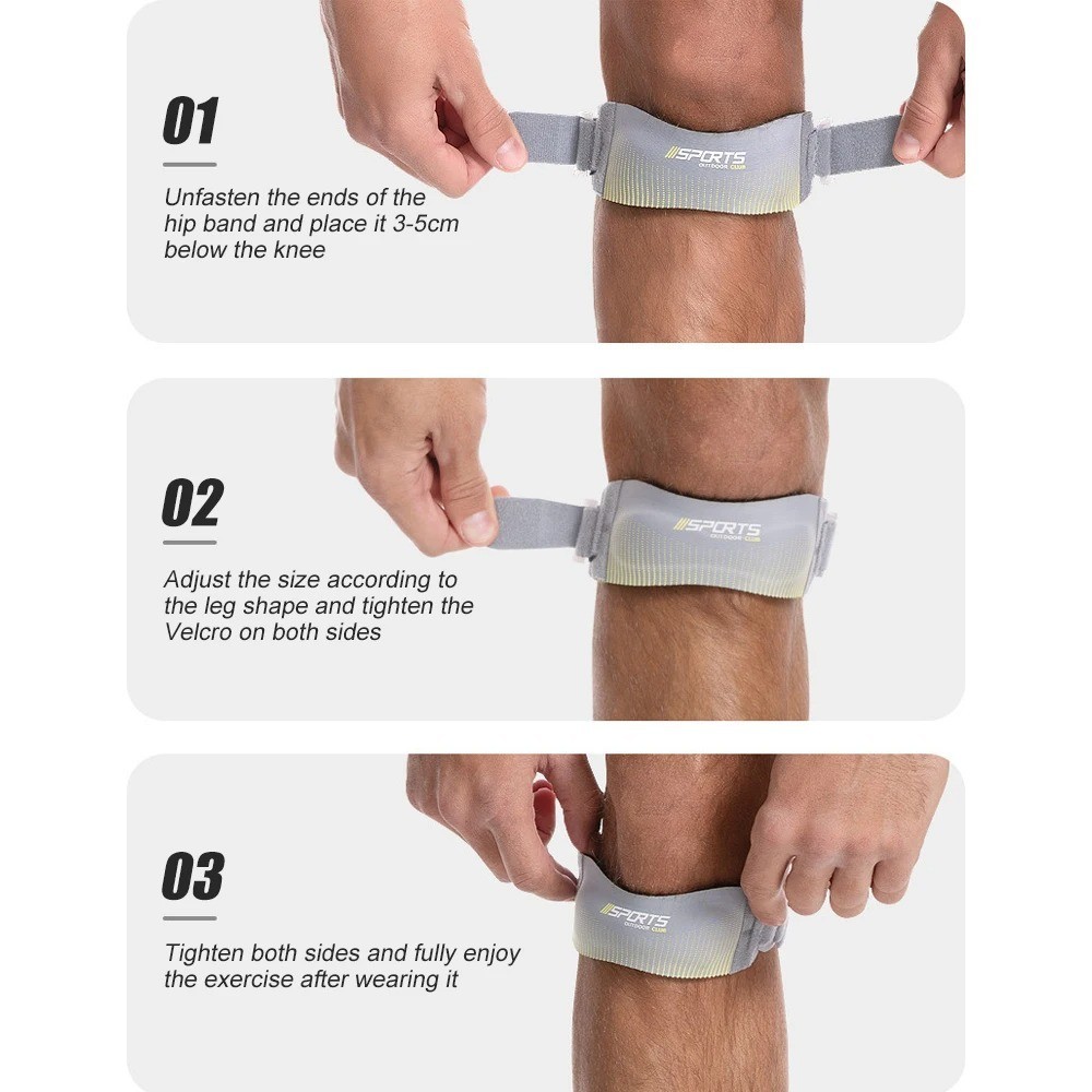 1Pc Adjustable Patella Knee Strap Pain Relief Support Brace for Sports Workout