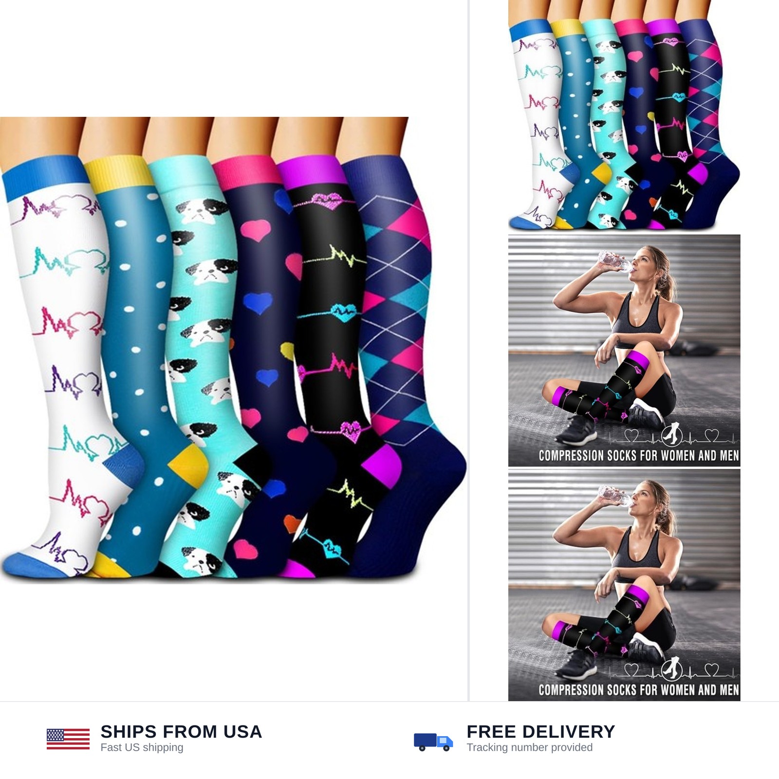 Bluemaple 6 Pack Copper Compression Socks for Women and Men Circulation-Best …