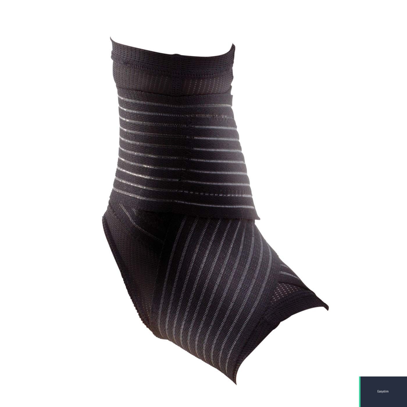 Ankle Sleeve with Figure 8 Straps, Medium, Black, Elastic Mesh Lining