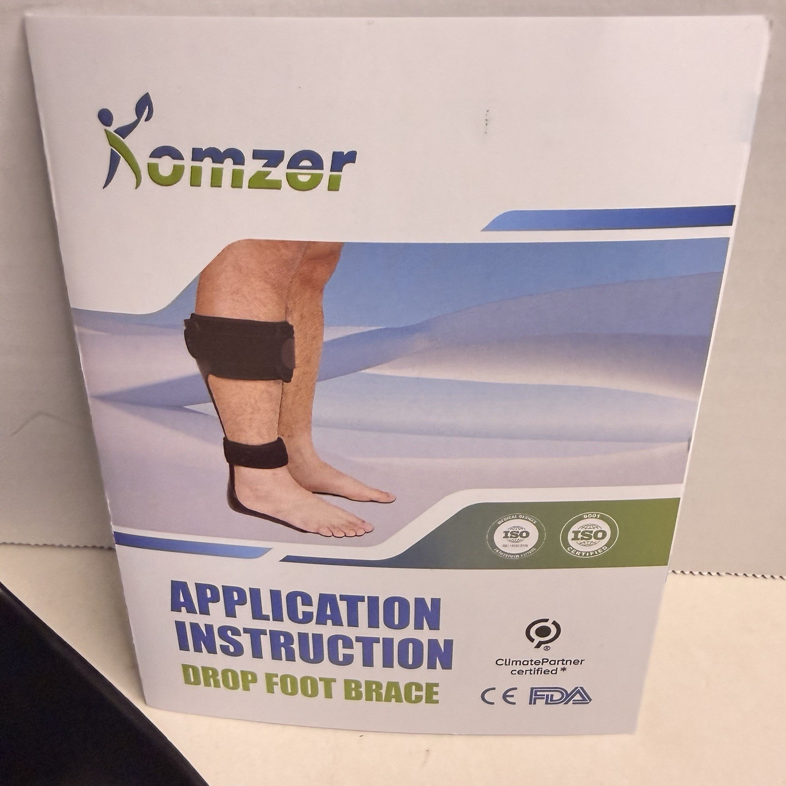 Komzer AFO Drop Foot Brace Right Foot Medium Orthosis Ankle Support New