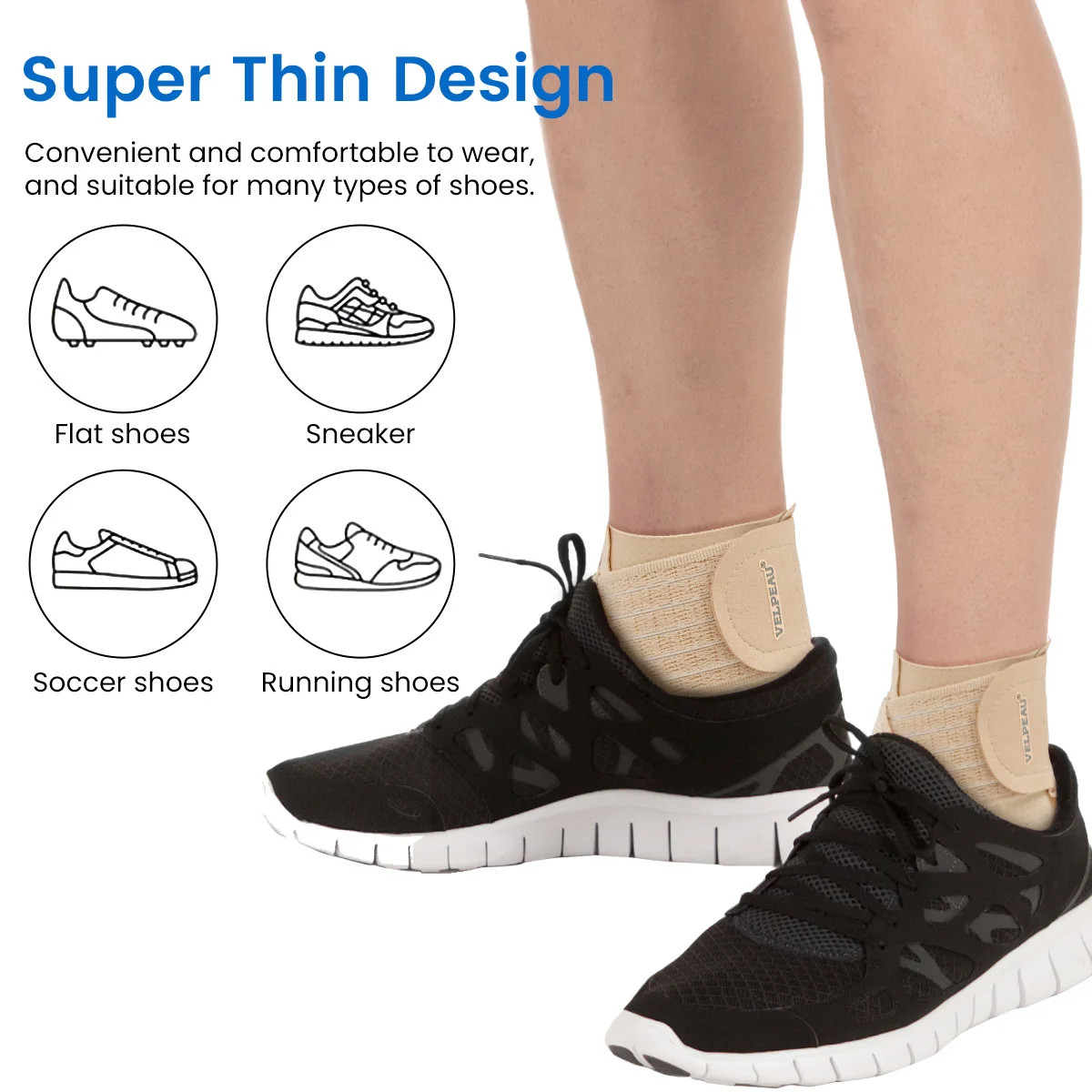 Support Ankle Compression Sleeve Adjustable for Achilles Tendonitis and Plantar