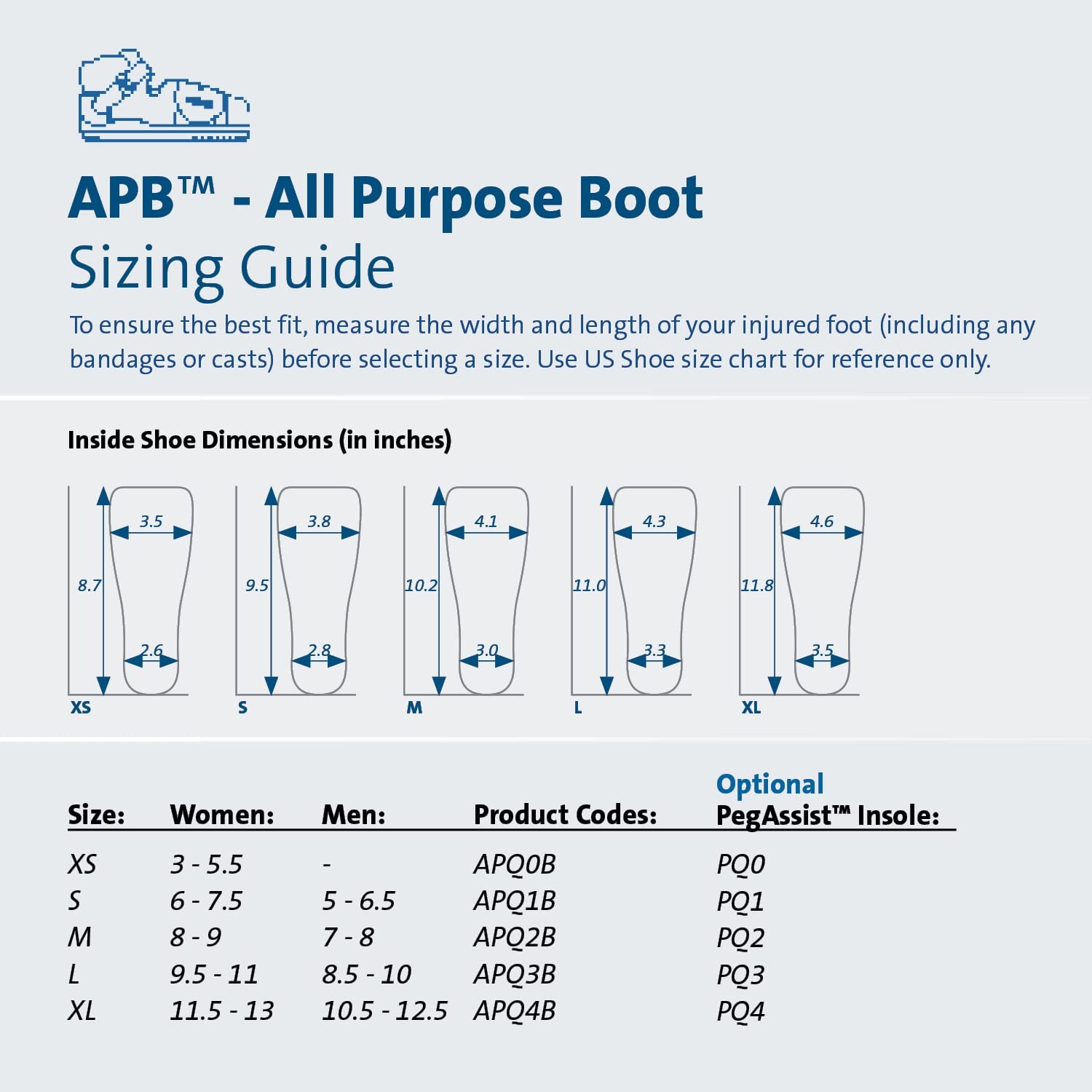 Medium DARCO APB Postoperative Boot Relaxed Rocker Sole Closed Toe Design