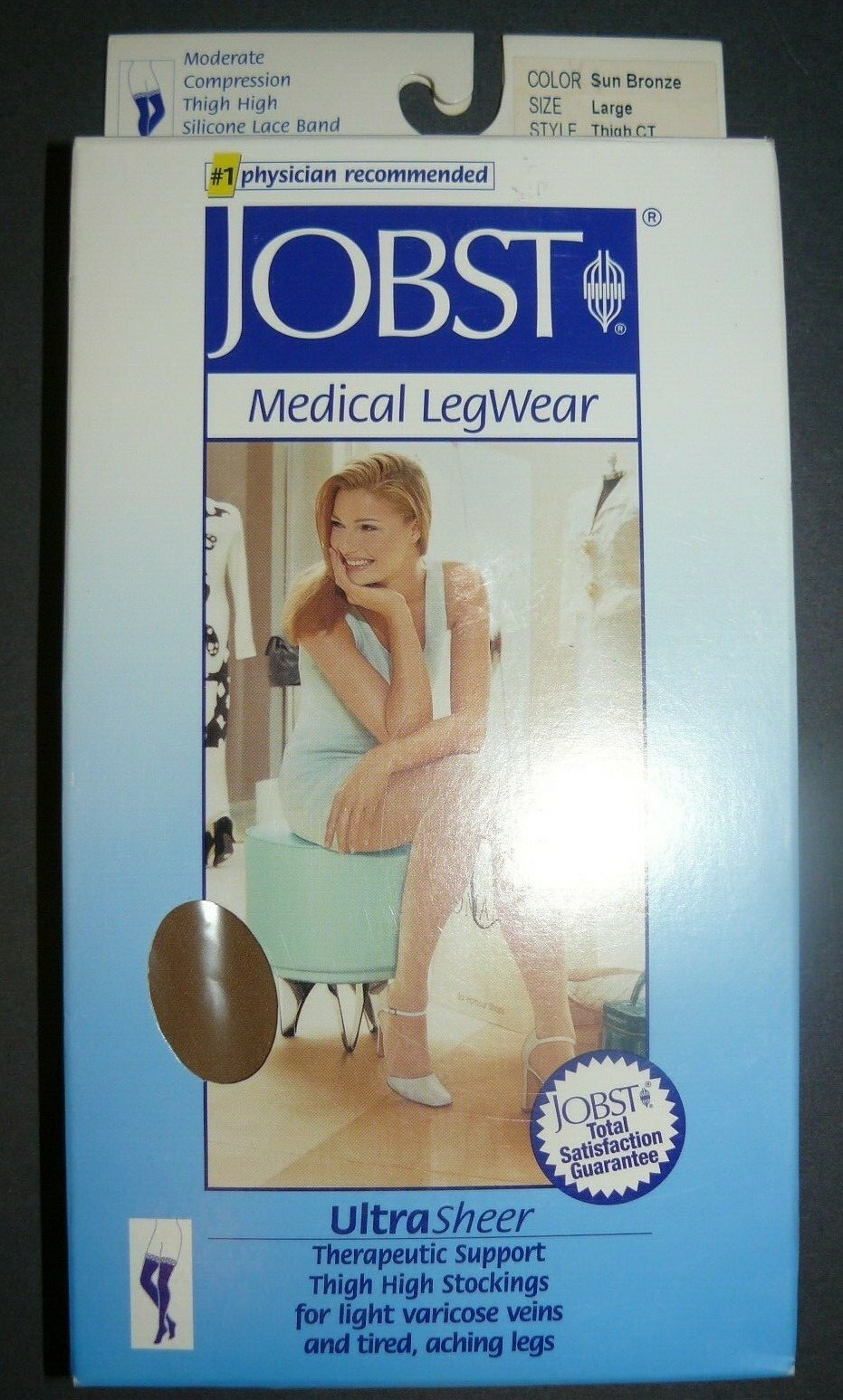 JOBST Sun Bronze 15-20 mmHg Thigh Medical Legwear LARGE 119383 UltraSheer
