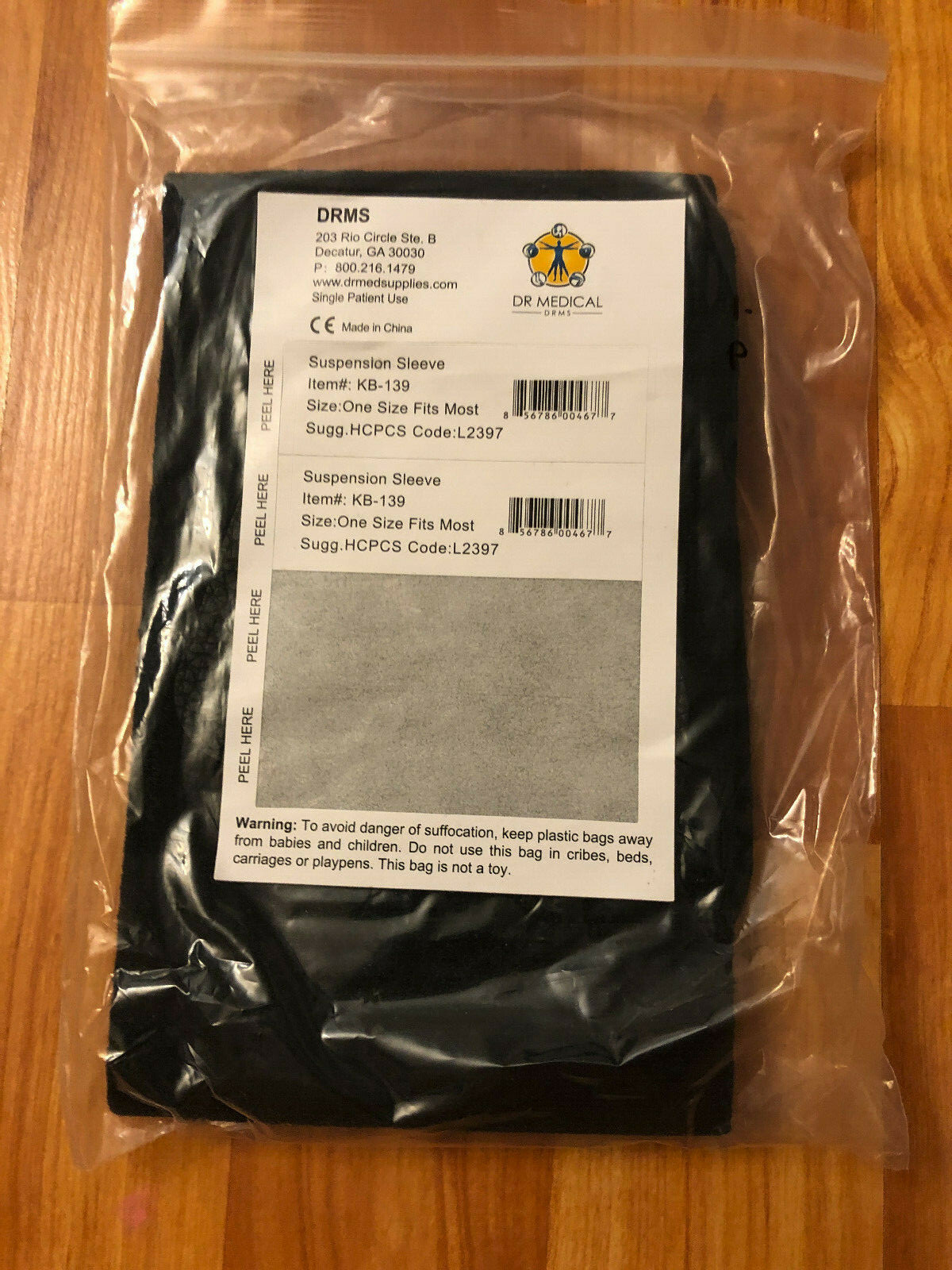 Dr Medical DRMS # KB-139 Suspension Sleeve, One size fits most, Black