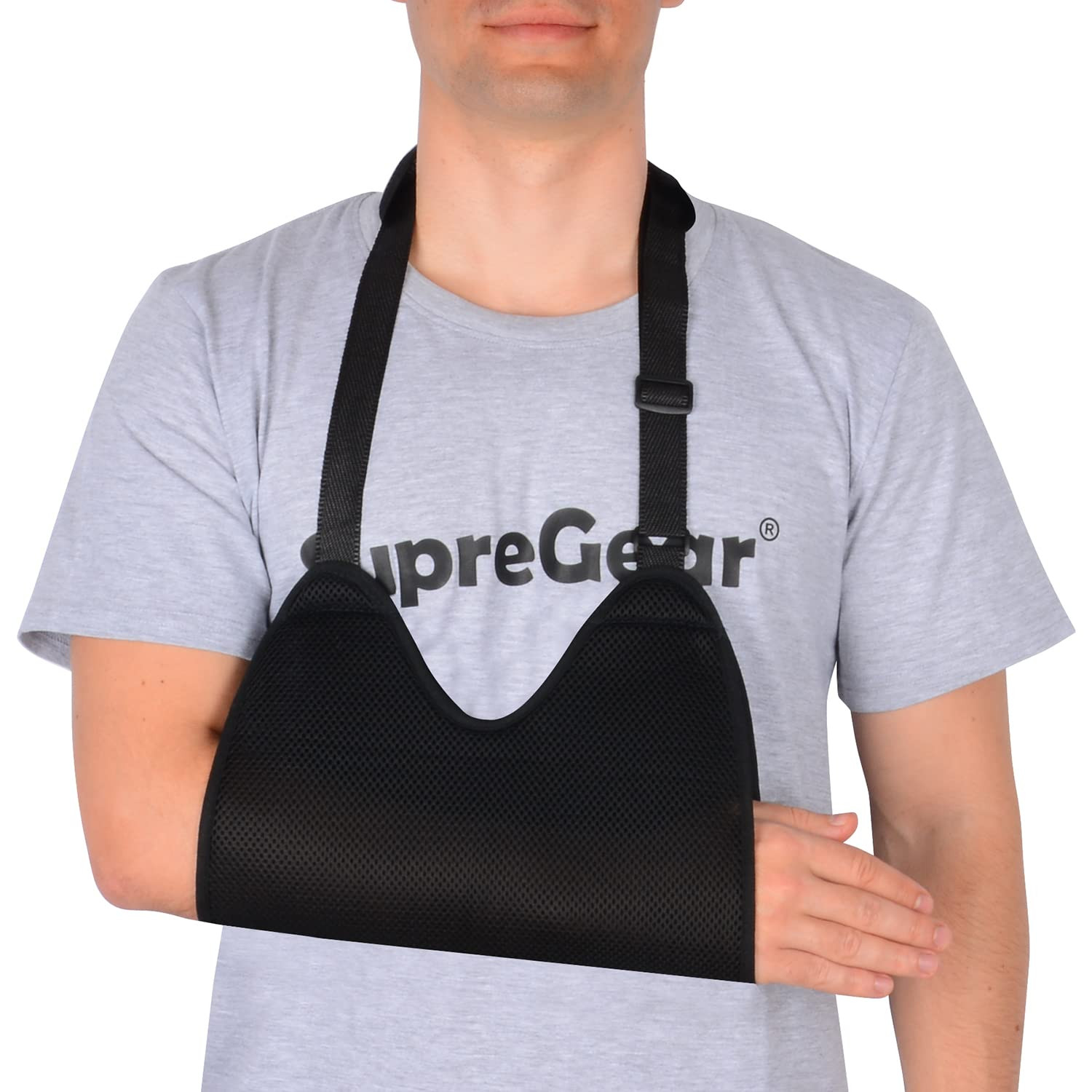 Mesh Arm Sling with Soft Shoulder Cushions, Adjustable Breathable Shoulder Immob