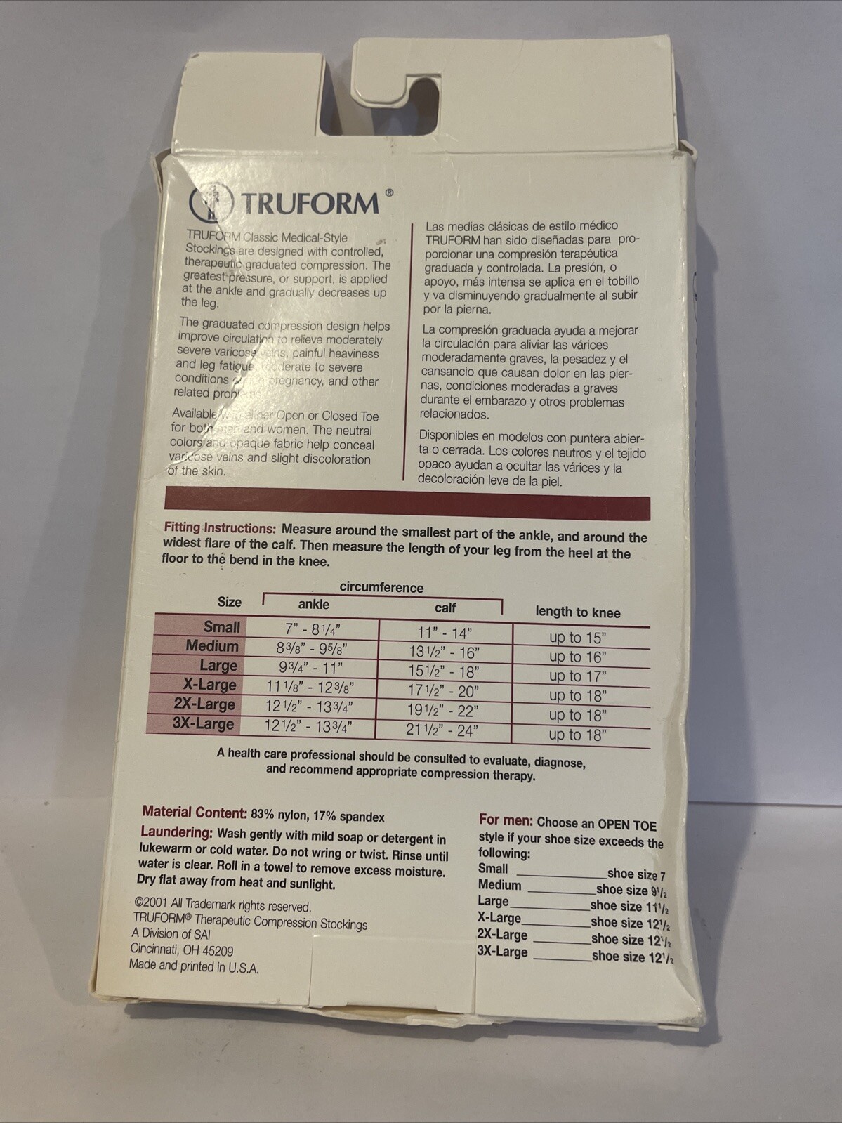 Truform 30-40 mmHg Below Knee Soft Top Compression Stockings Closed Toe Beige
