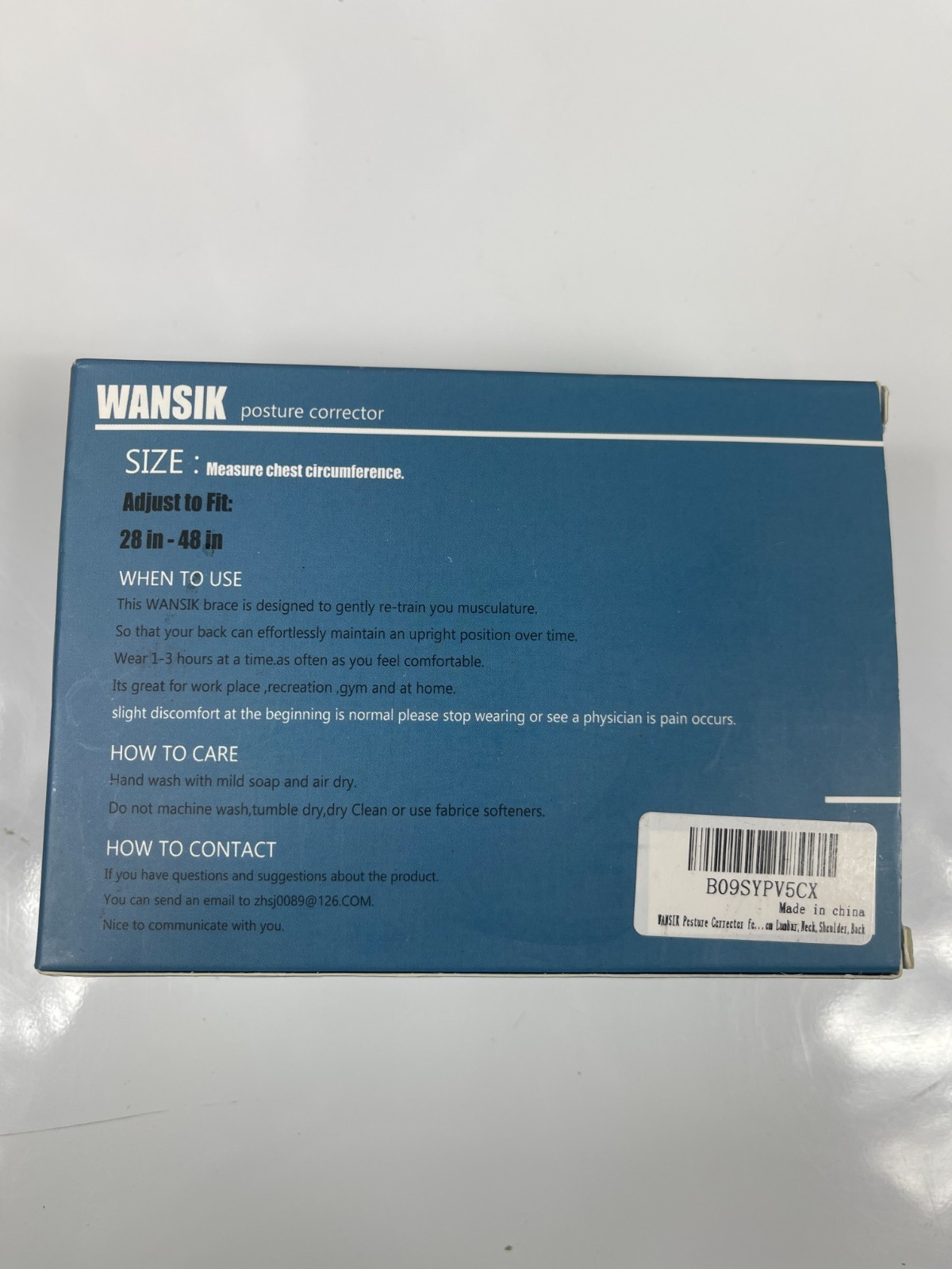 Wansik Posture Corrector, Adjustable 28in-48in for MEN or WOMEN