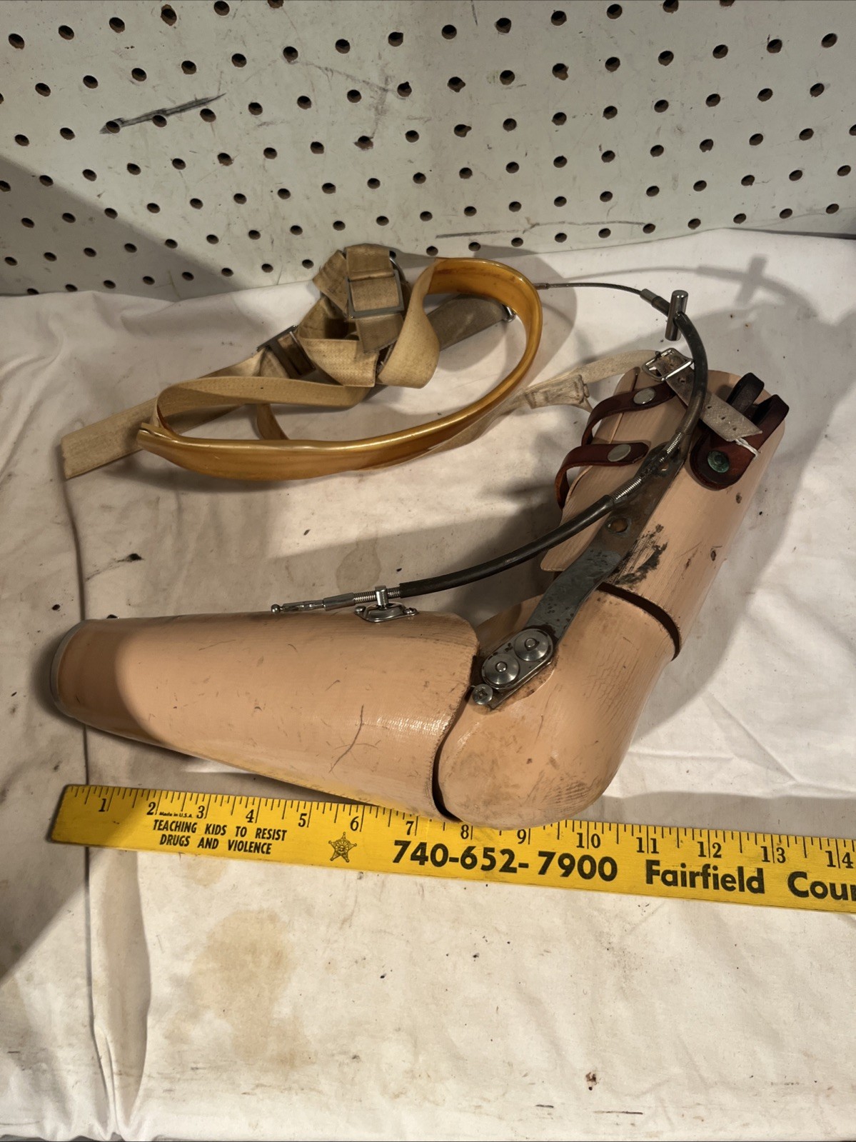 Vintage Prosthetic Arm Adult Arm With Harness Steam Punk Oddity Prop #1