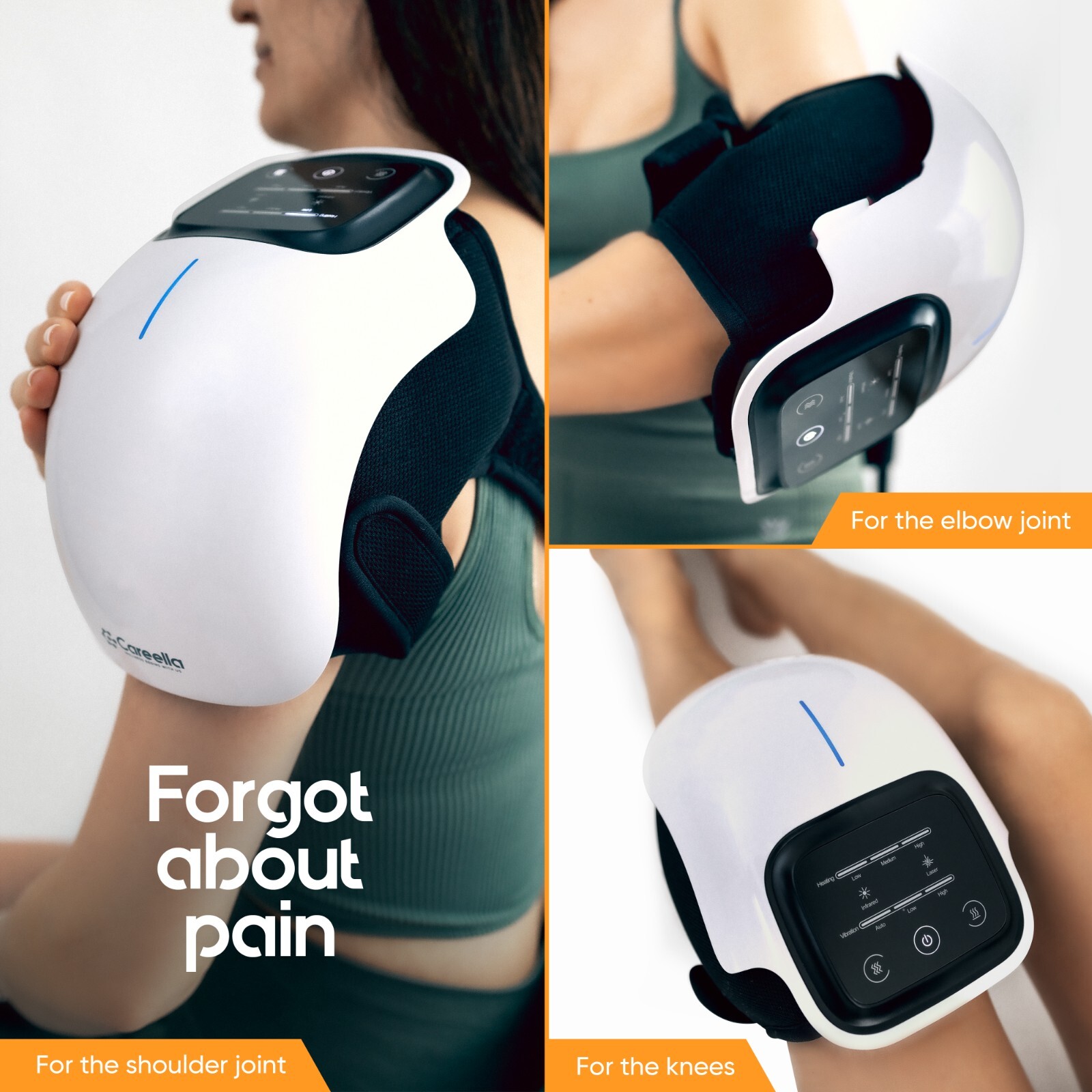Careella Wireless Knee Massager with Heat and Red Light – Knee Heating Pad