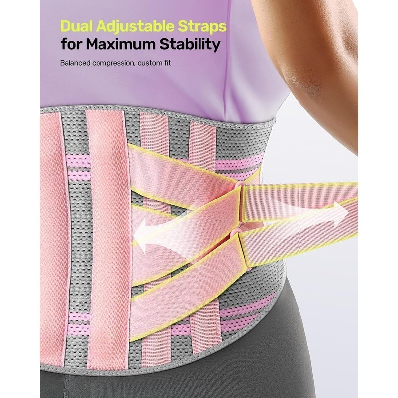 Women’s Back Support Brace Ergonomic Adjustable Pain Relief Sciatica Comfort New