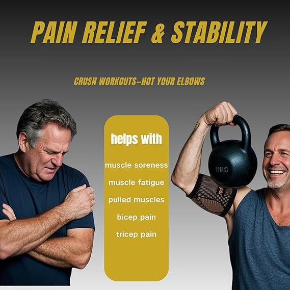 1 Pair Upper Arm Bicep Compression Sleeve Tendonitis Brace for Pain Relief, L