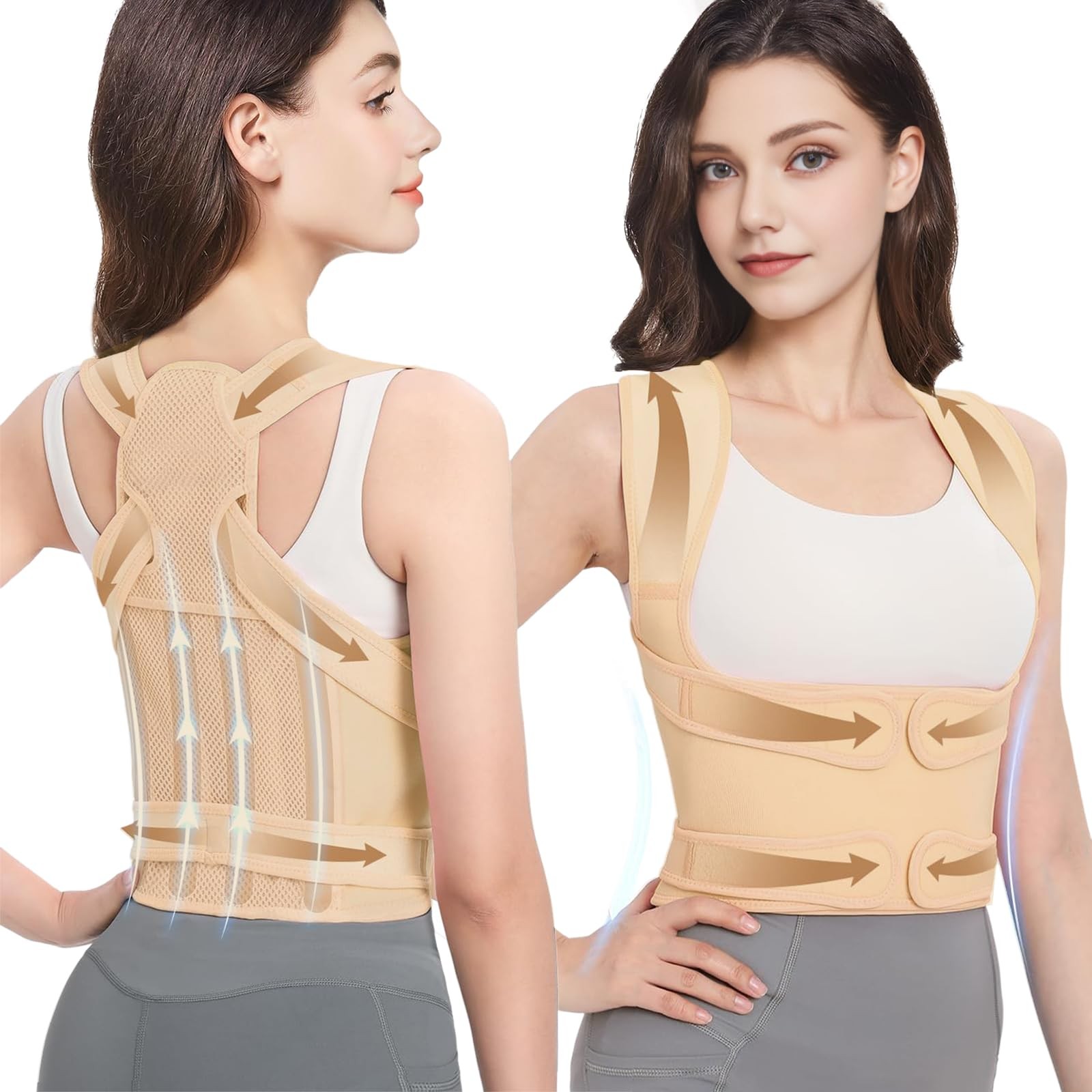 BLACKYEW Back Brace Posture Corrector Adjustable Shoulder Straightener Full