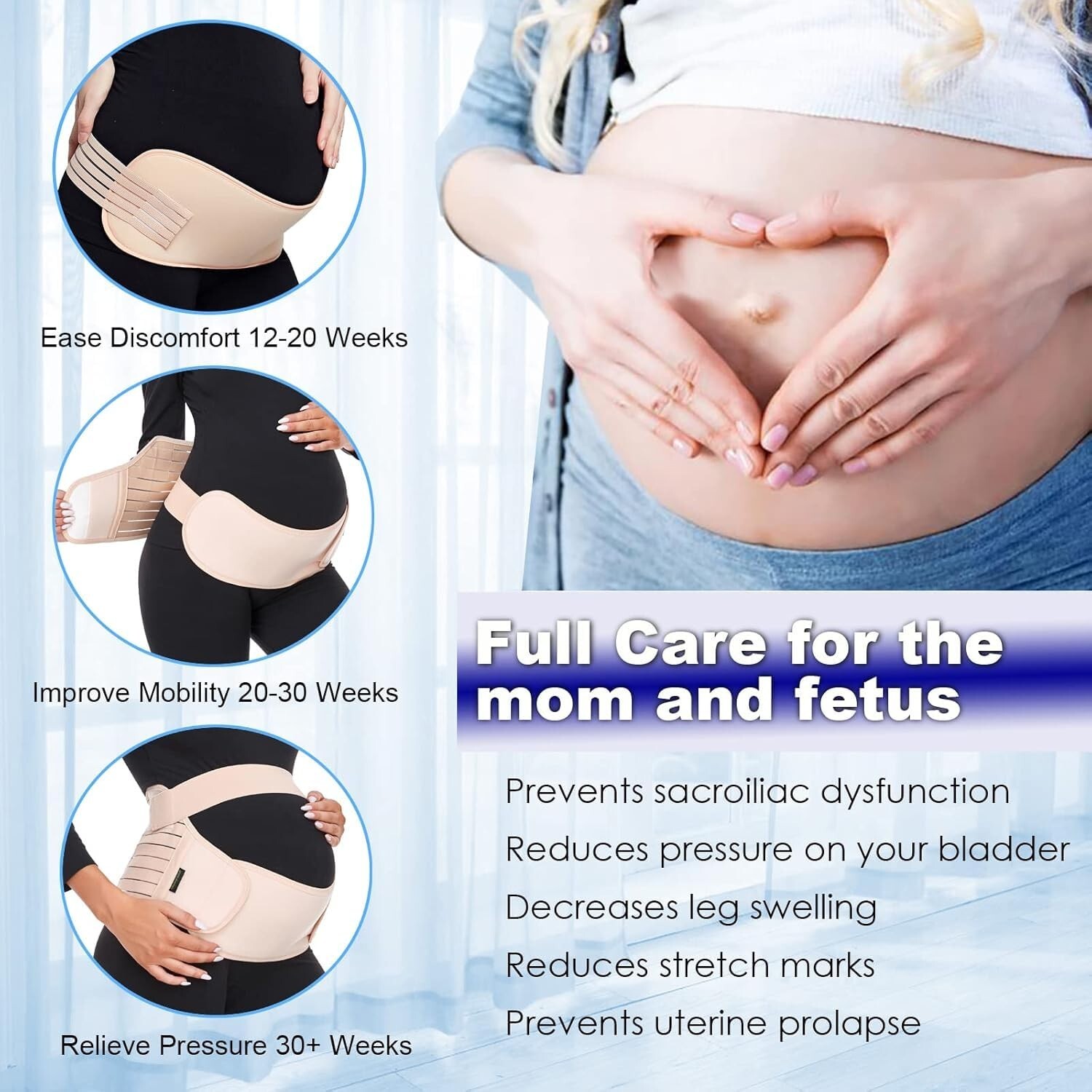 Lightweight 3-in-1 Maternity Support Belt – Corrects Posture & Alleviates Pain