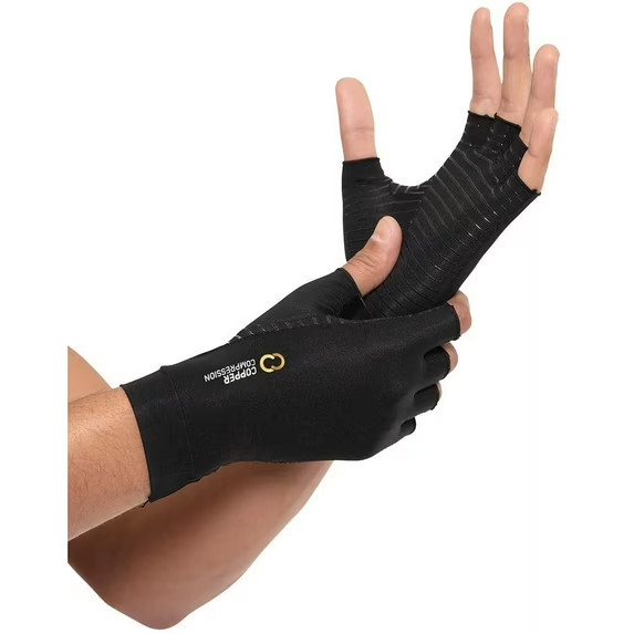NEW Copper Compression – Arthritis Half Finger Gloves (1 Pair) Hand Relief