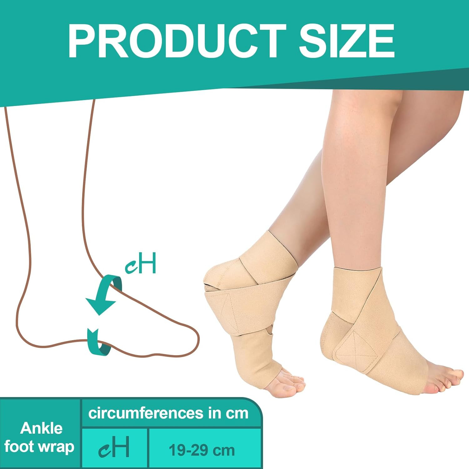 2-Pack Adjustable Ankle & Foot Compression Wraps, All-Day Support Brace Set Pair