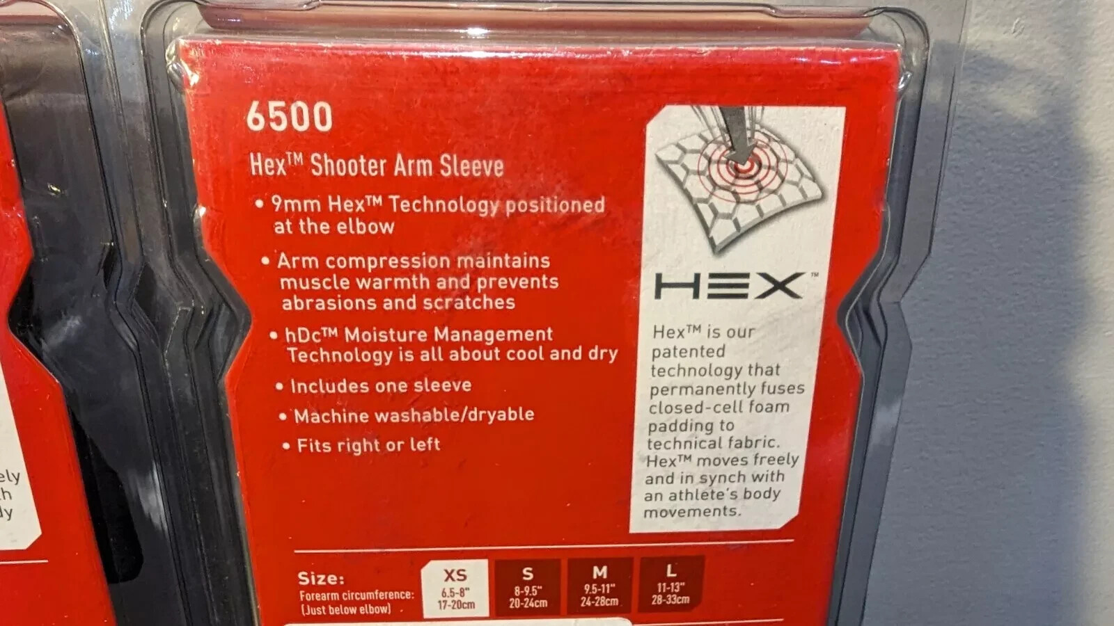 MCDAVID HEX PROTECTIVE PAD SHOOTER ARM SLEEVE **SMALL MD6500