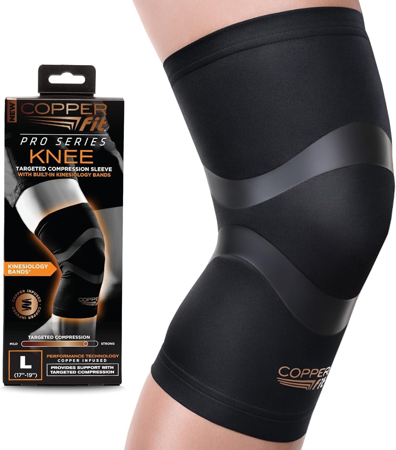 Pro Series Copper-Infused Knee Compression Sleeve – Lightweight Support for A…