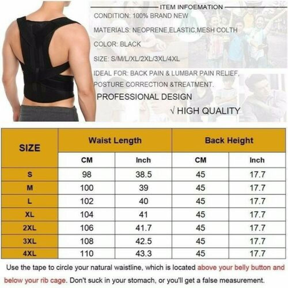 Orthopedic Posture Corset Back Shoulders Brace Support Corrector Straightener