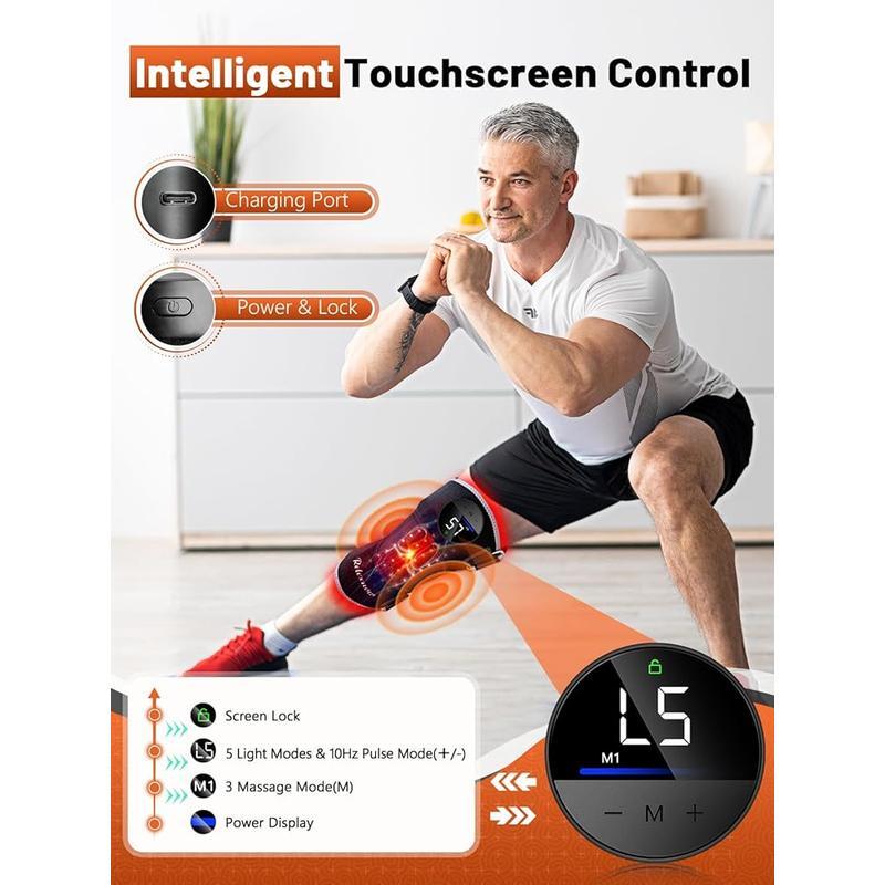 Wireless Red Light Therapy Knee Brace Heated Vibration Massage Pain Relief New