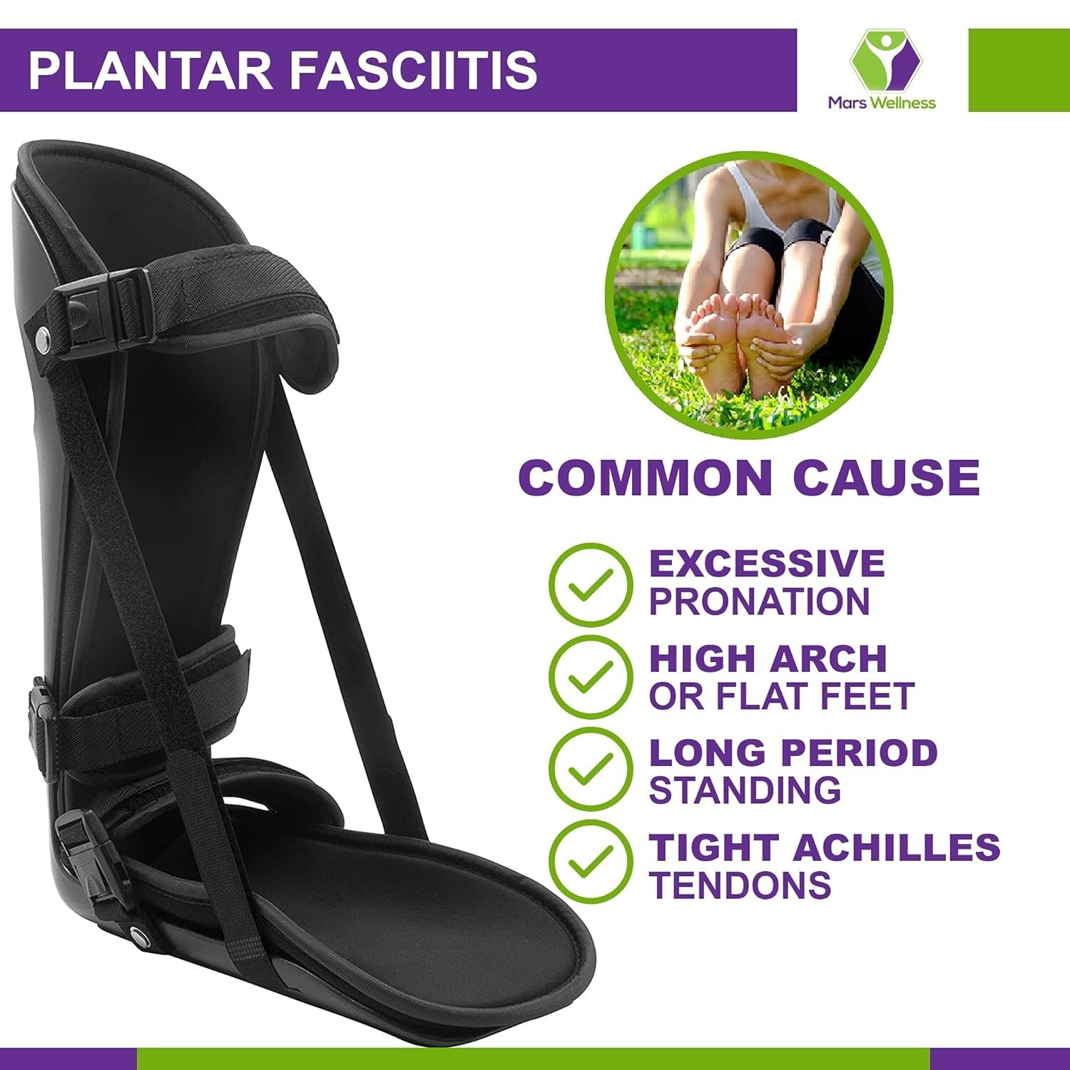 Plantar Fasciitis Posterior Night Splint Black Small USED