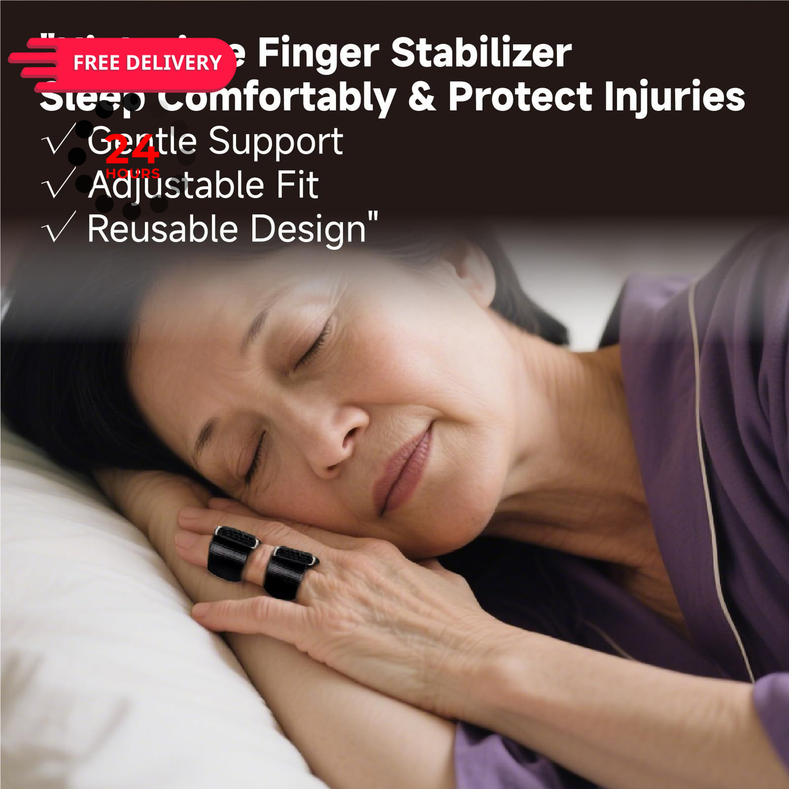 SUNBURST Finger Splint – Adjustable Trigger/Mallet Brace for Black